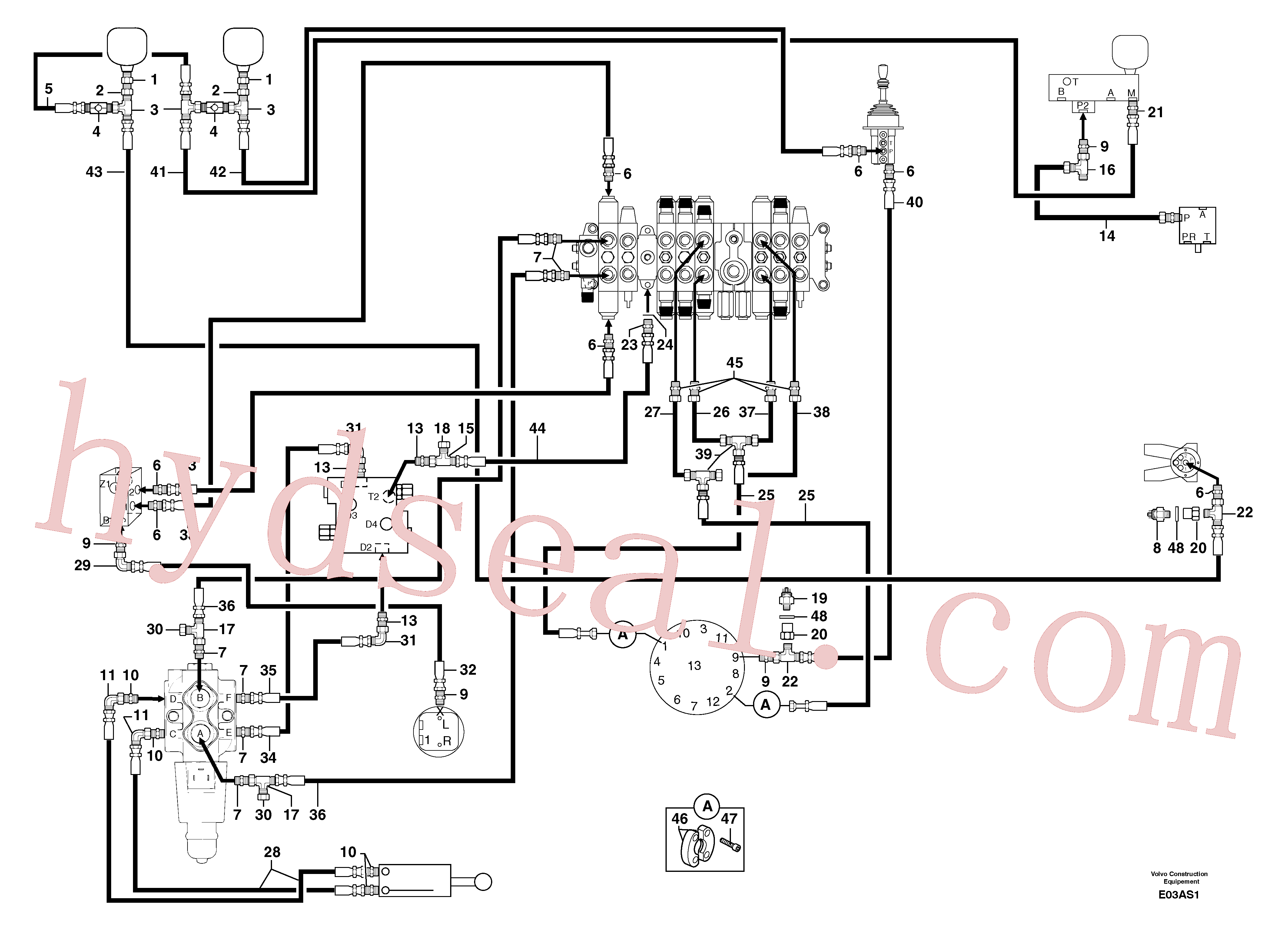 PJ4192452 for Volvo Hydraulic circuit ( platform )(E03AS1 assembly)