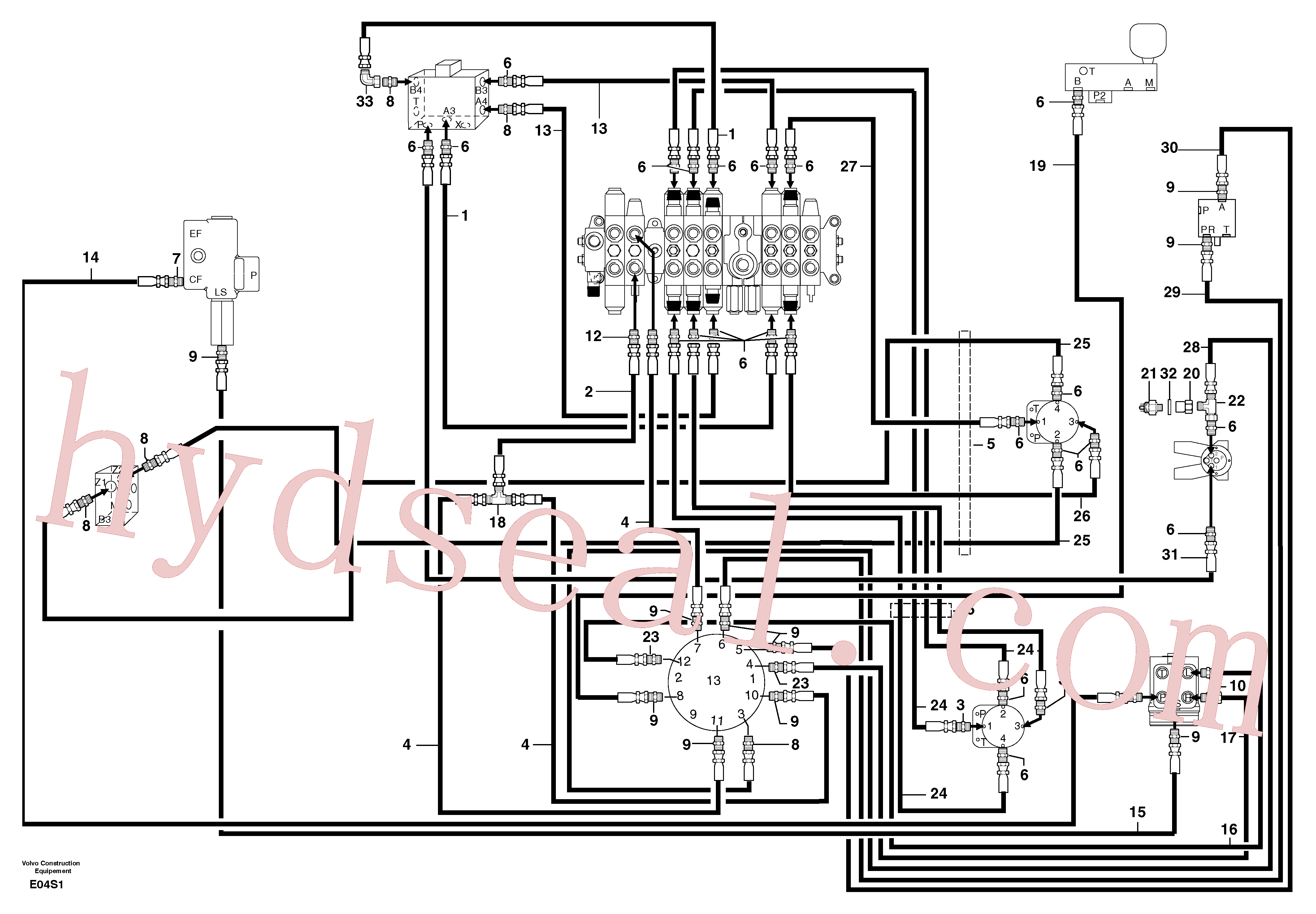 PJ4193062 for Volvo Hydr. circuit. ( platform ) ( continued )(E04S1 assembly)