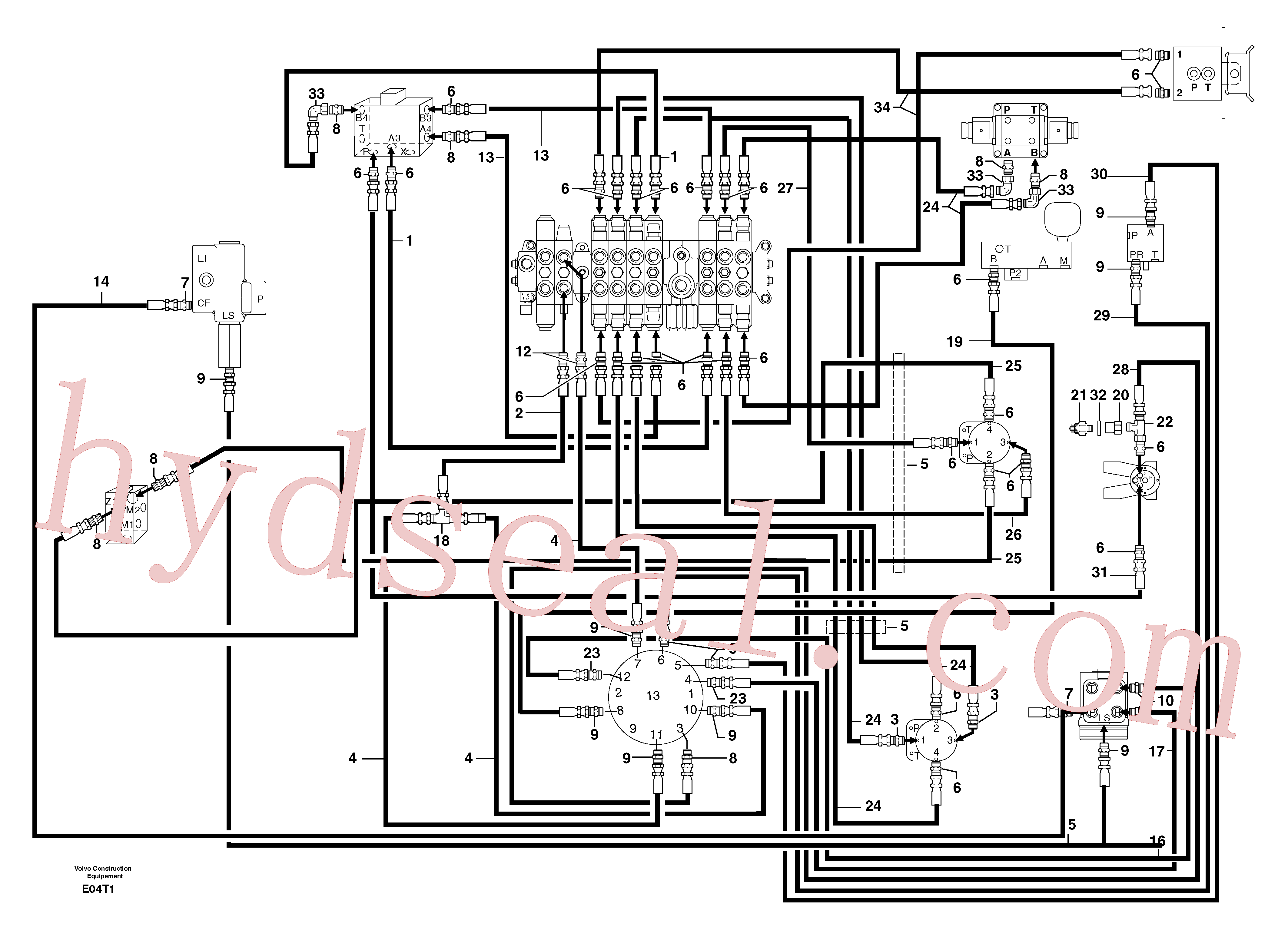 PJ4192452 for Volvo Hydr. circuit. ( platform ) ( continued )(E04T1 assembly)