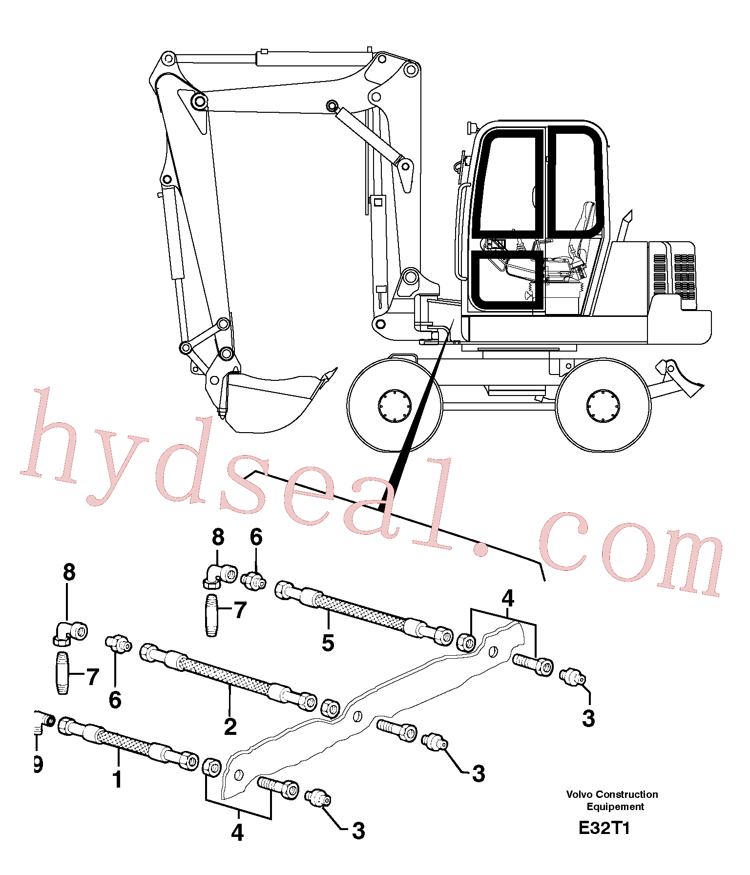 PJ5580007/50 for Volvo Lubrication chart(E32T1 assembly)