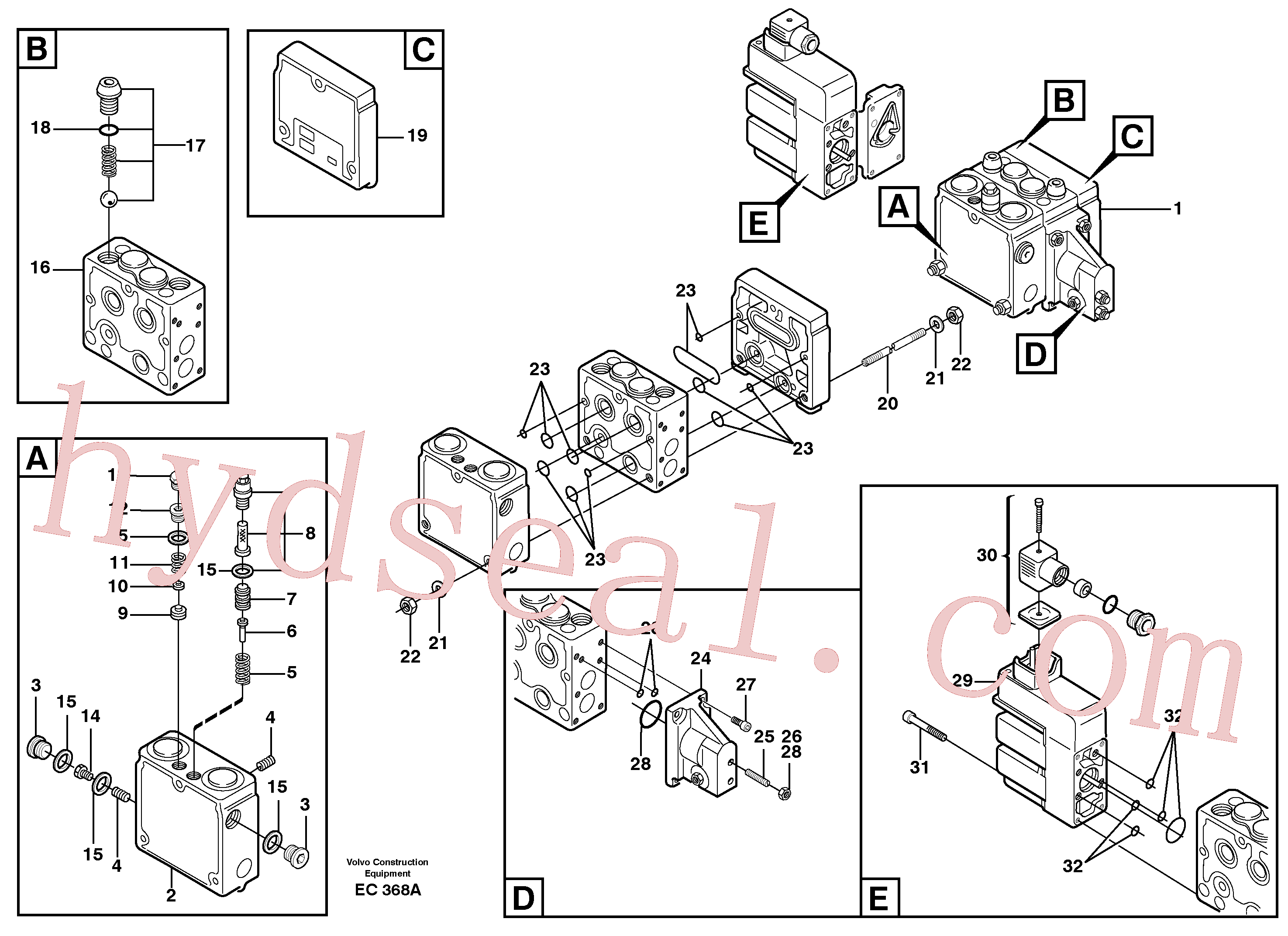 VOE13962931 for Volvo Relief valve.(EC368A assembly)
