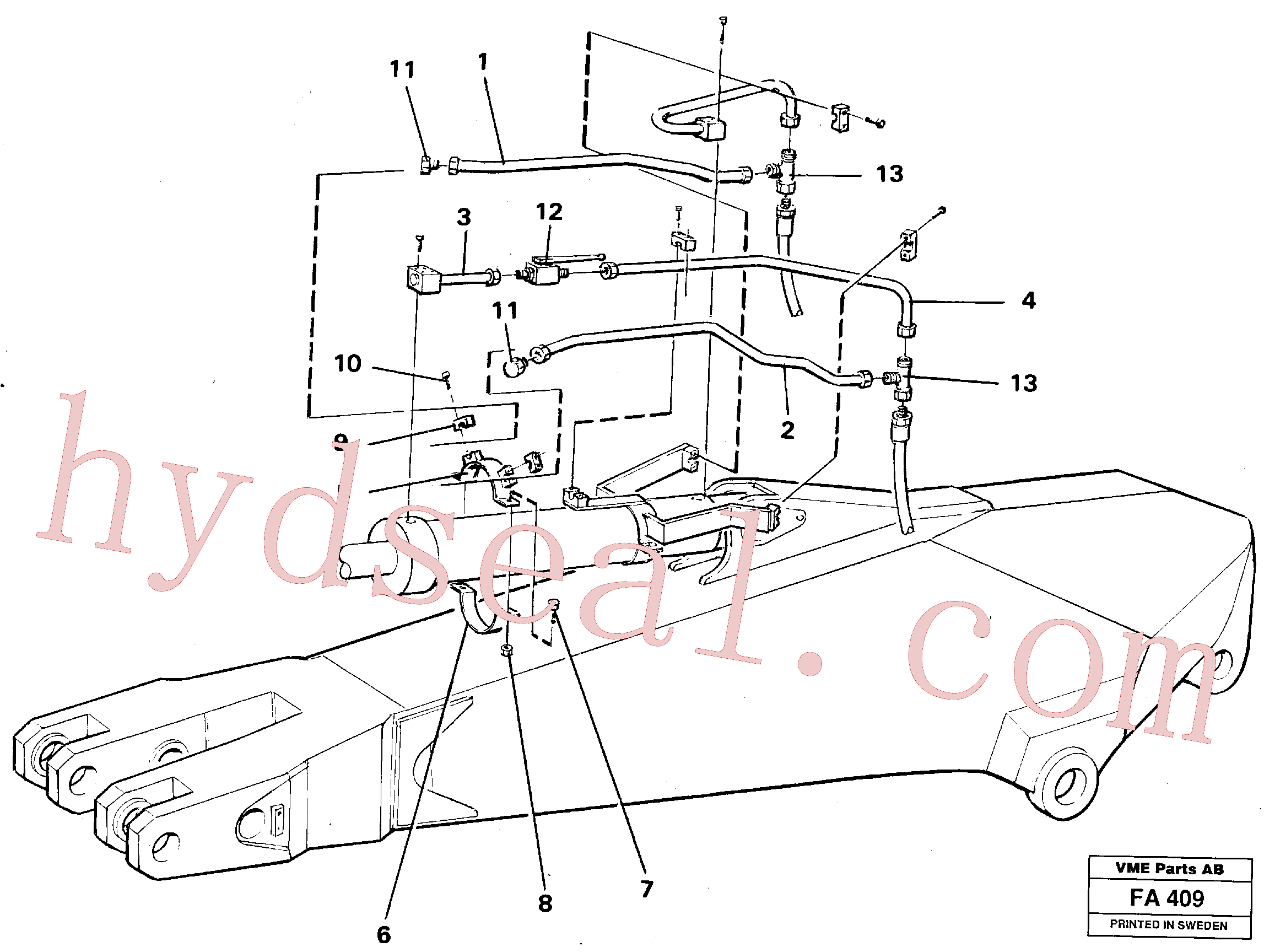 VOE14240410 for Volvo Parallel connected grab hydraulics on dipper arm.(FA409 assembly)