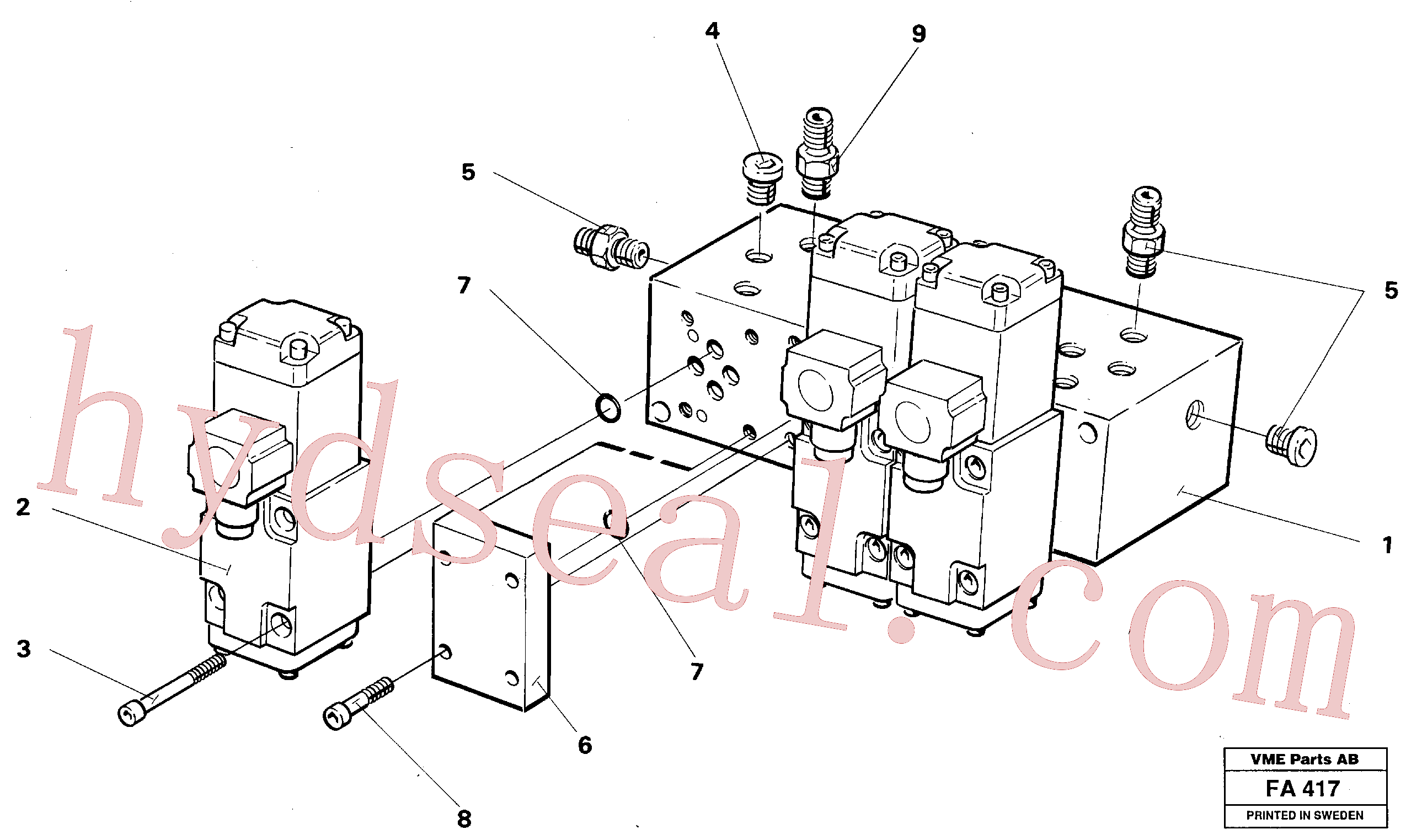 VOE14236996 for Volvo Electric valve block, extra(FA417 assembly)