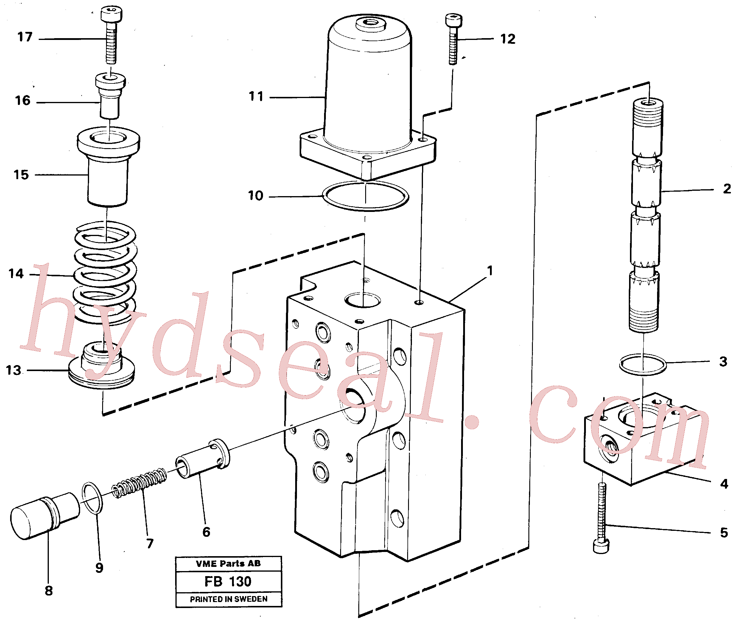 VOE14249864 for Volvo Four-way valve, Four-way valve Primary(FB130 assembly)