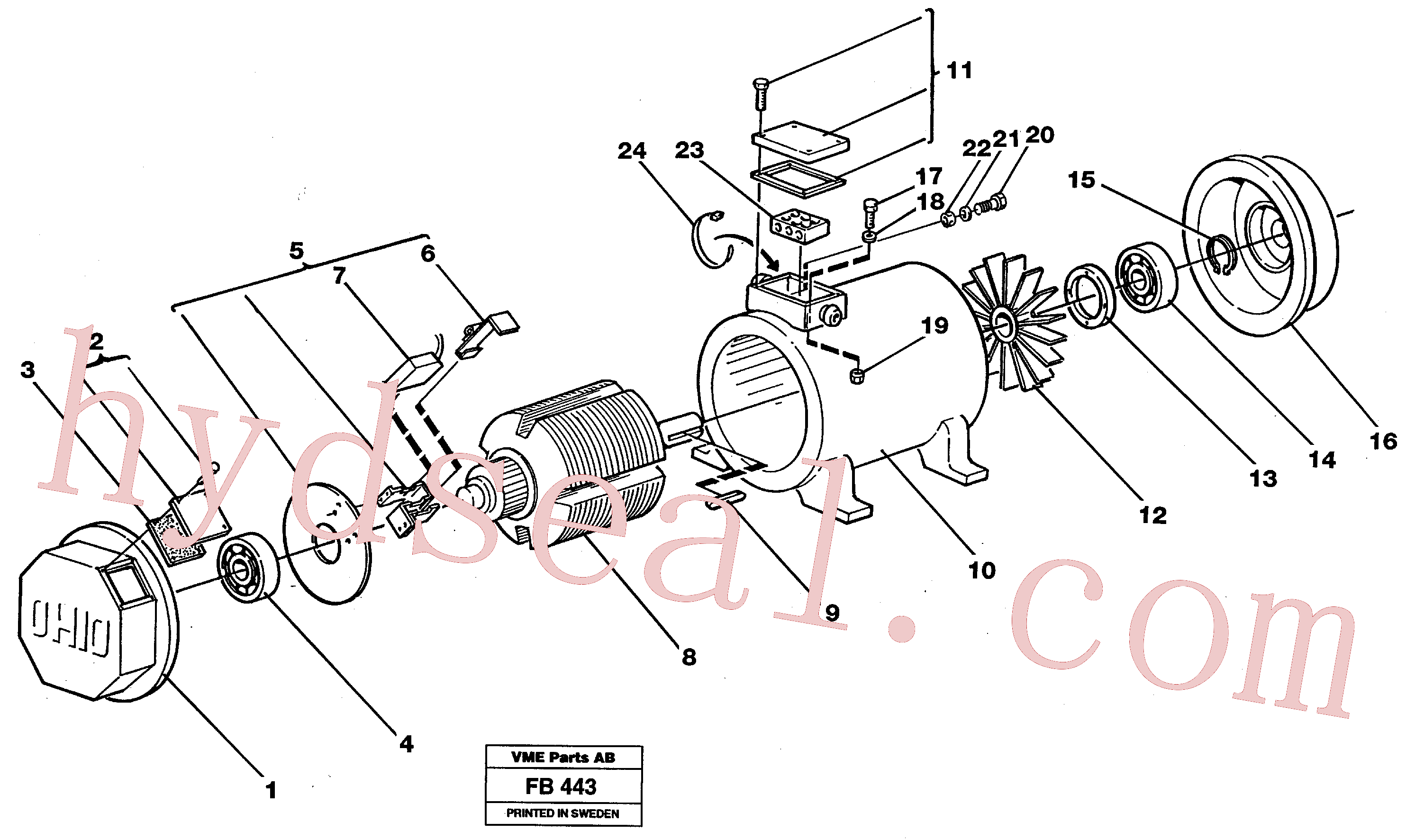 VOE11701867 for Volvo Magnet equipment Ohio, alternator 15 kw(FB443 assembly)