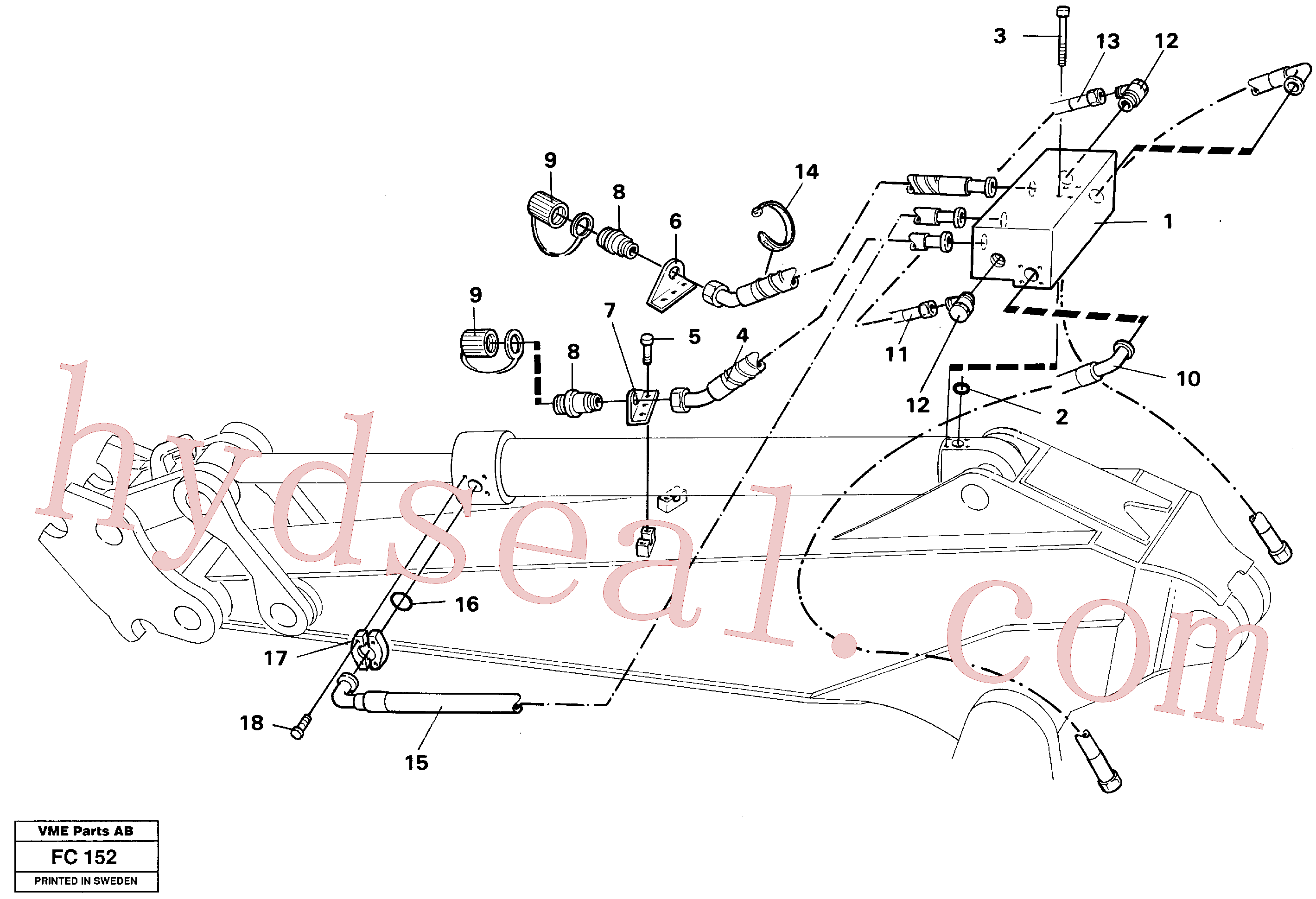 VOE14211891 for Volvo Grab bucket,equipment, dipper arm(FC152 assembly)