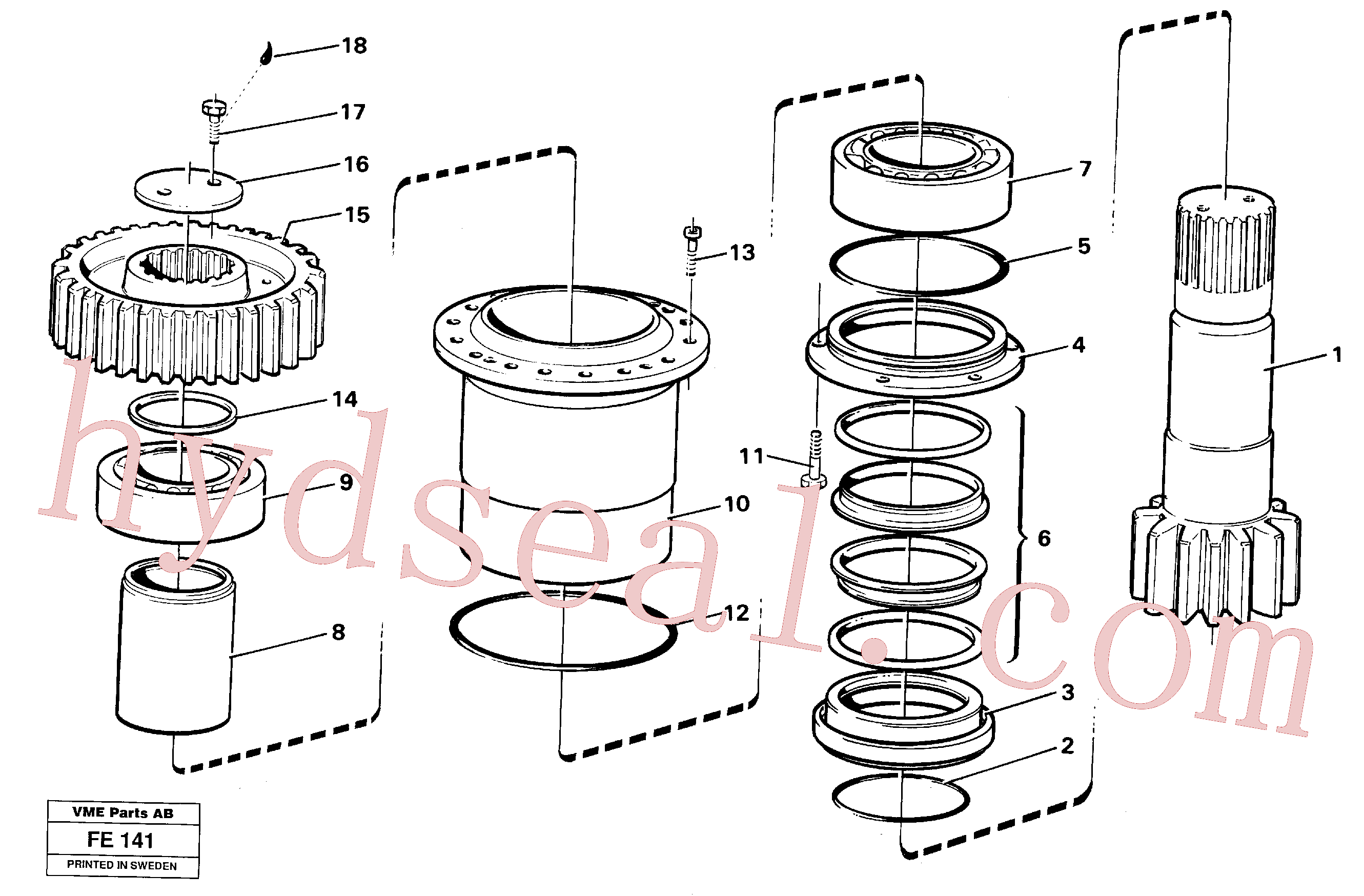 VOE14235673 for Volvo Slew drive shaft(FE141 assembly)