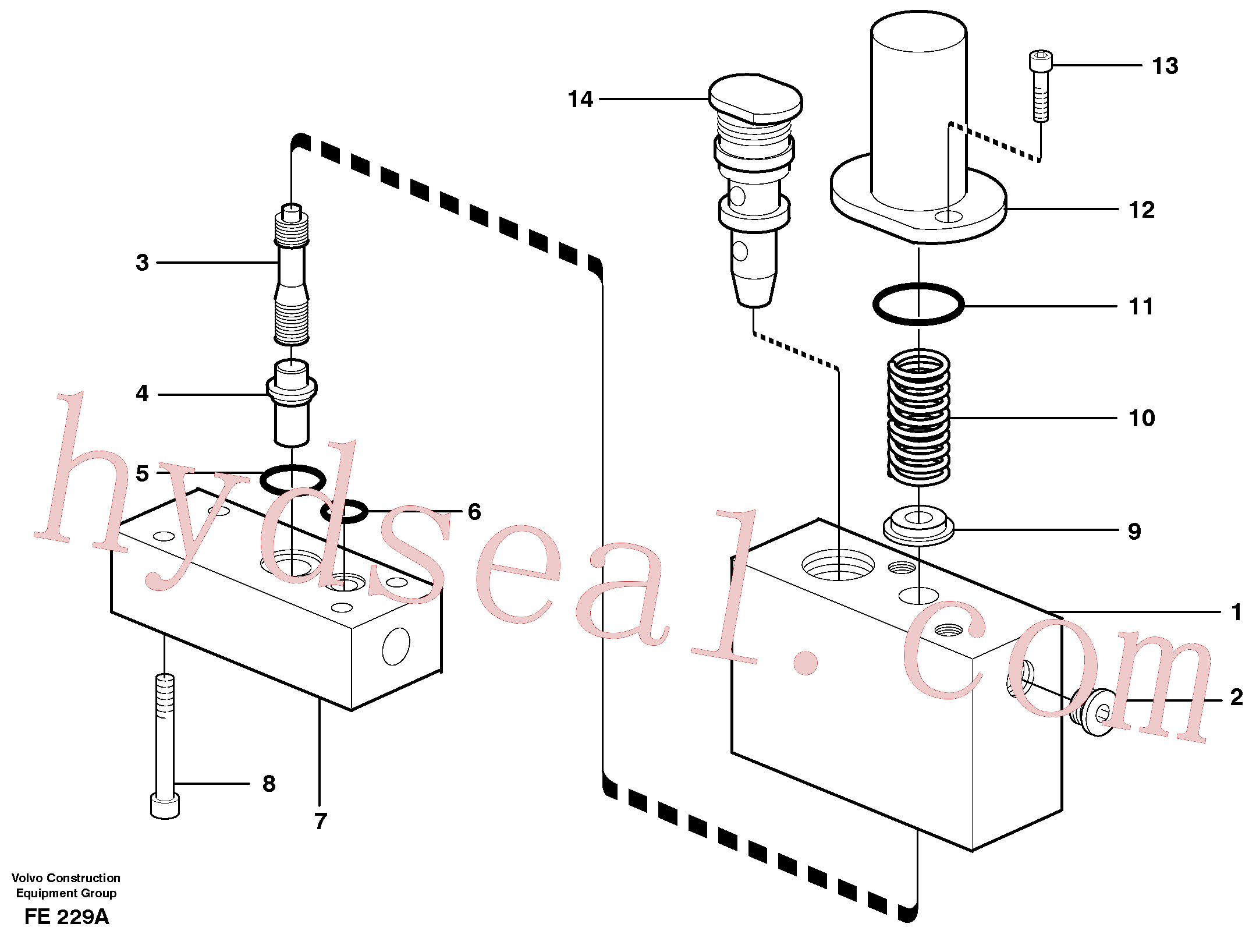 VOE14232757 for Volvo Thermostatic valve(FE229A assembly)