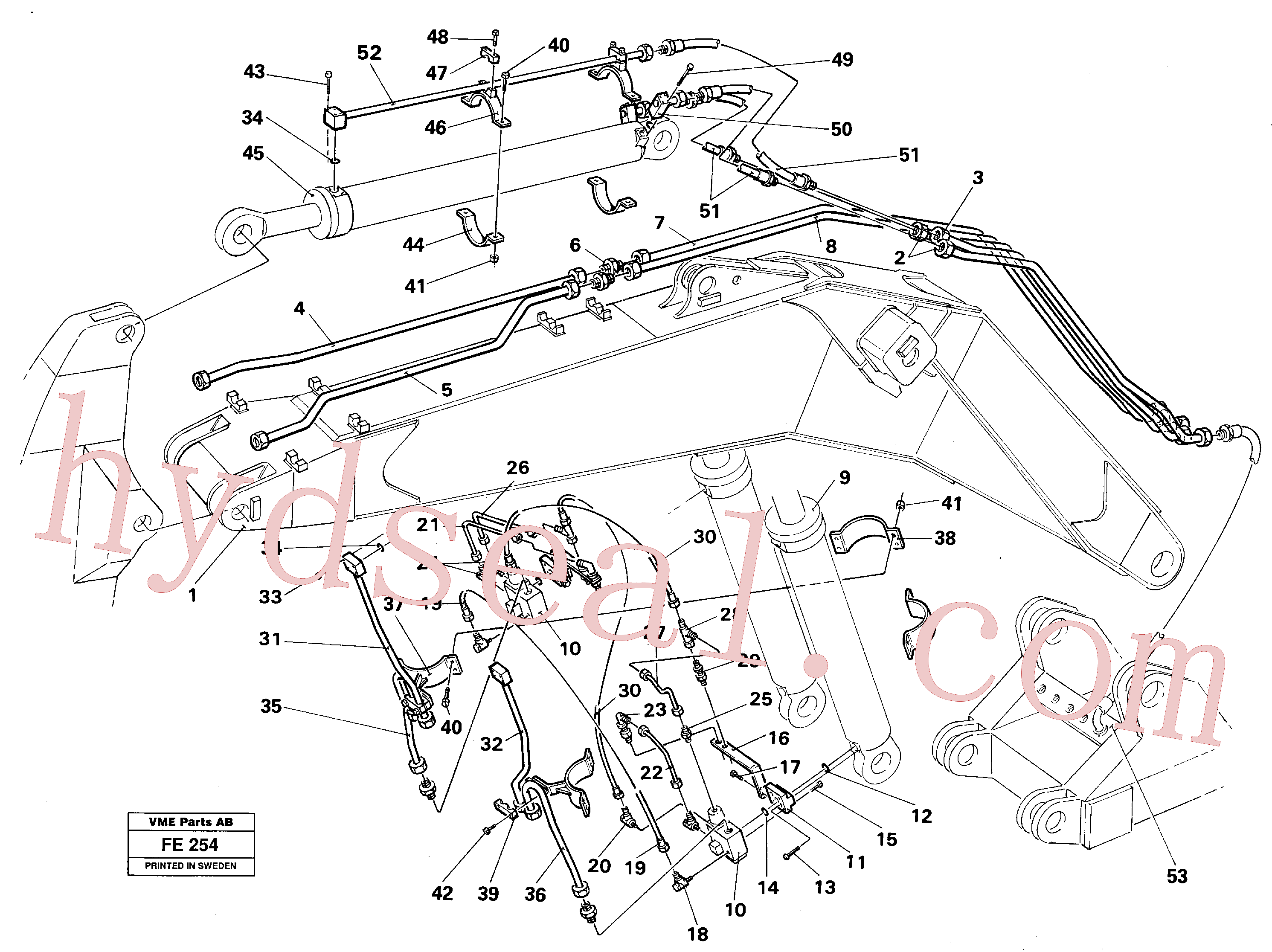 VOE14249639 for Volvo Hydraulic system, backhoeboom 7.30 m(FE254 assembly)