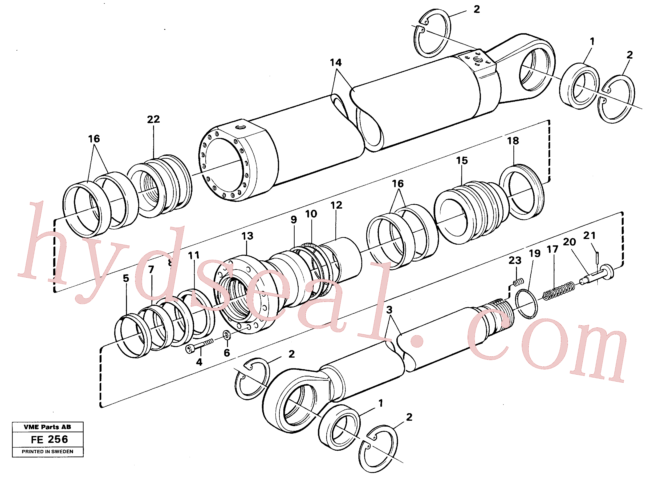 VOE14260400 for Volvo Dipper cylinder, front shovel, Dipper cylinder, Mass Excavation, Dipper cylinder, backhoe dipper(FE256 assembly)