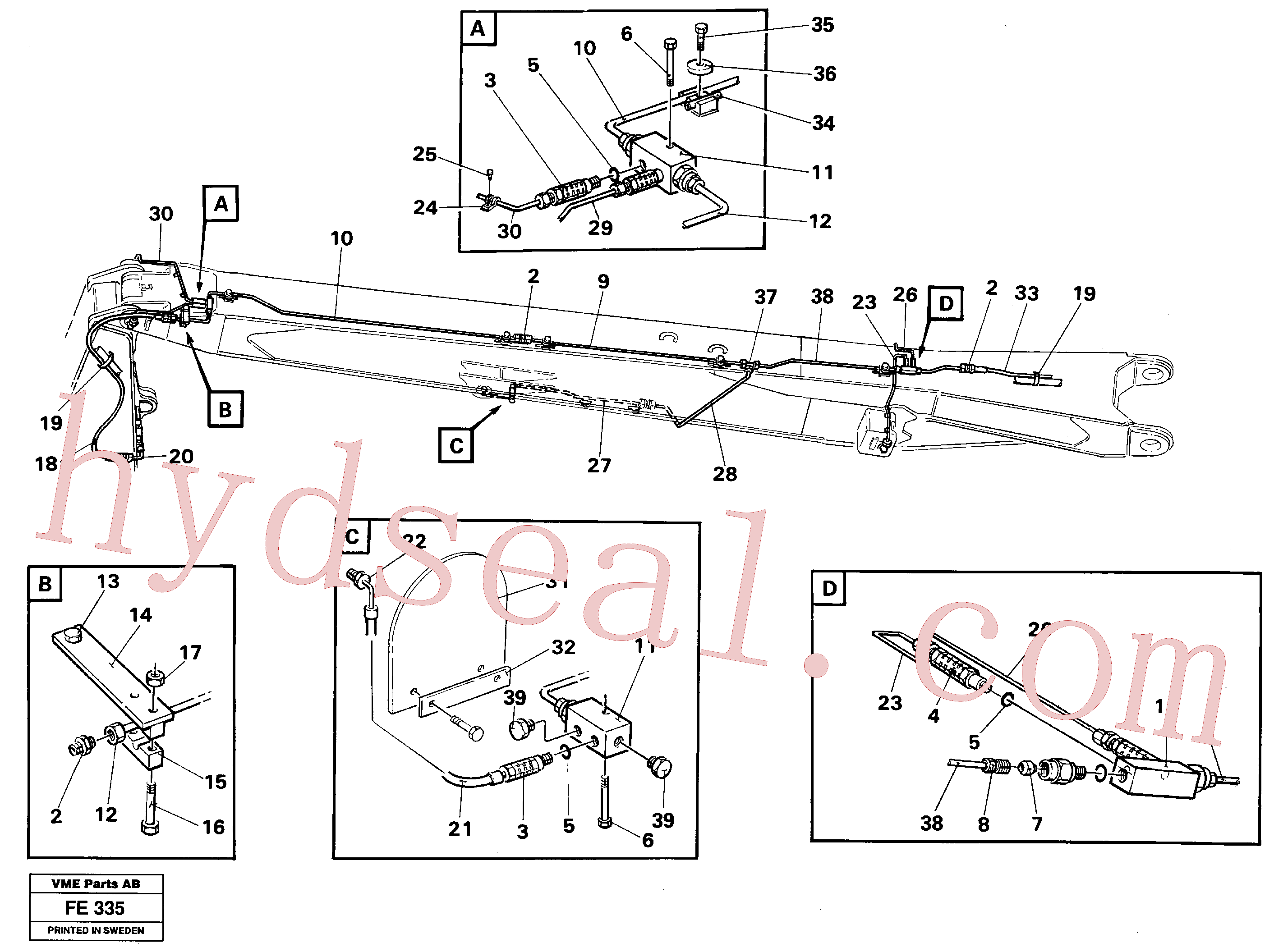 VOE14251355 for Volvo Automatic lubrication, boom, handling equipment(FE335 assembly)
