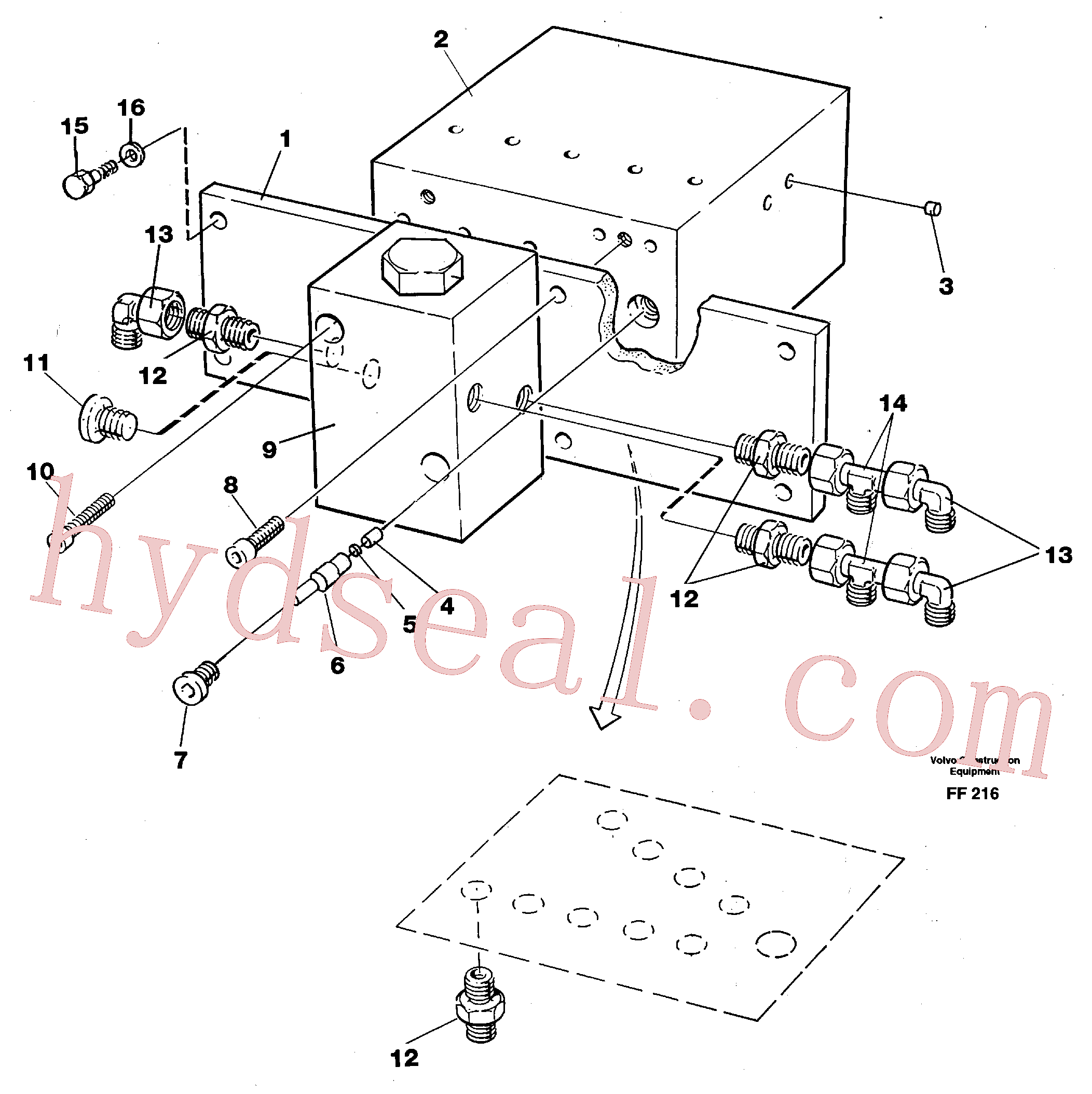 VOE14286644 for Volvo Travel valve bloc(FF216 assembly)