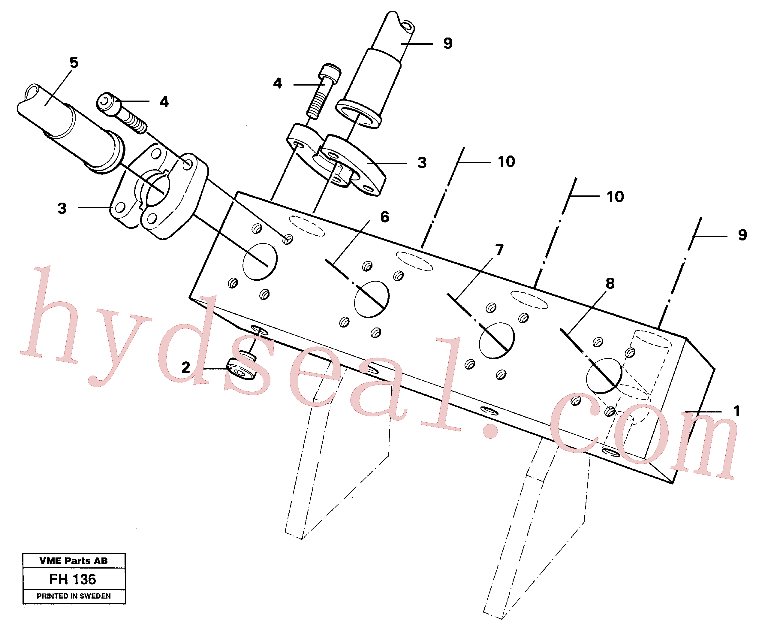 VOE14233020 for Volvo Connection block with hoses(FH136 assembly)