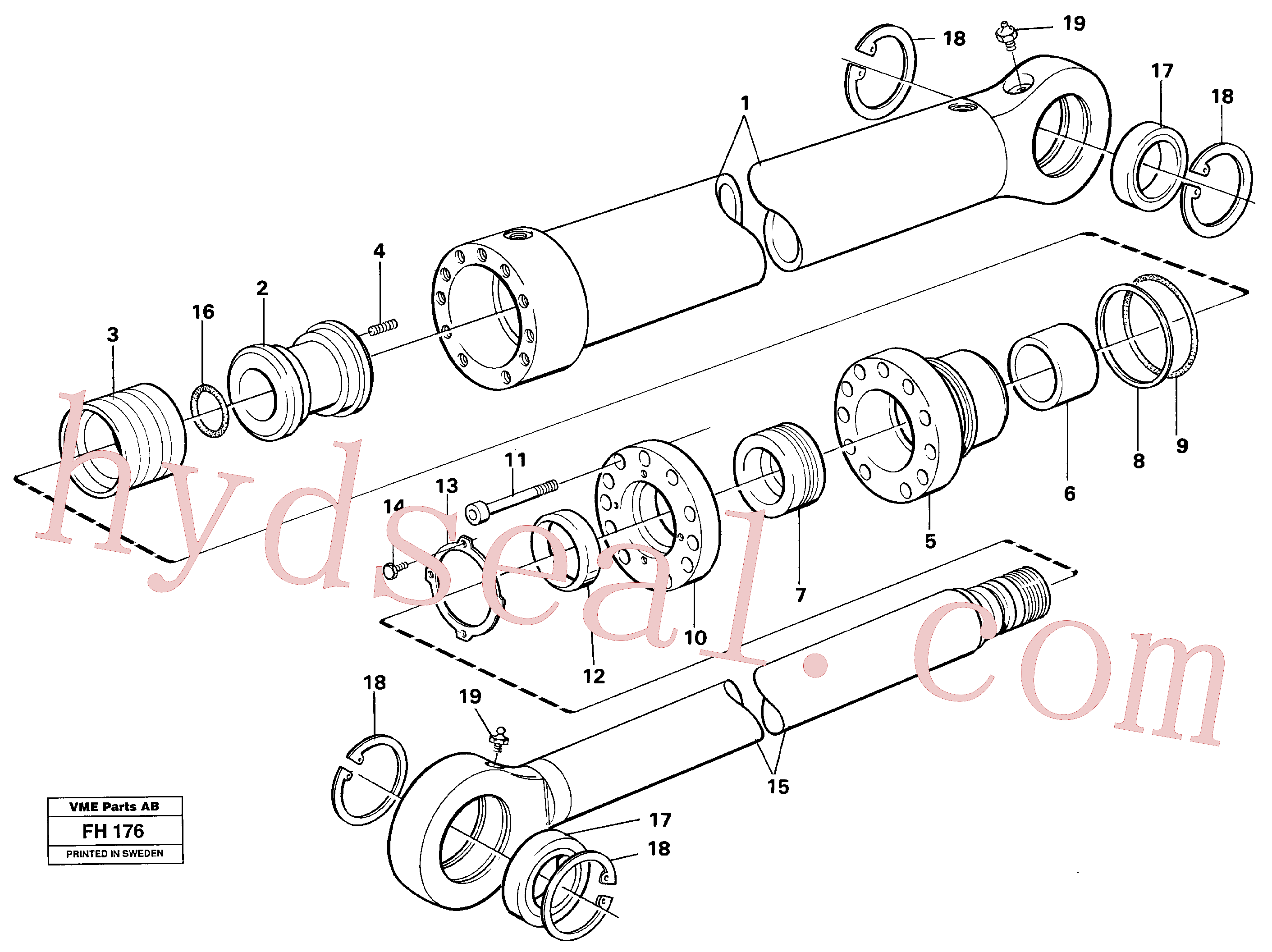 VOE14232974 for Volvo Hydraulic cylinder(FH176 assembly)