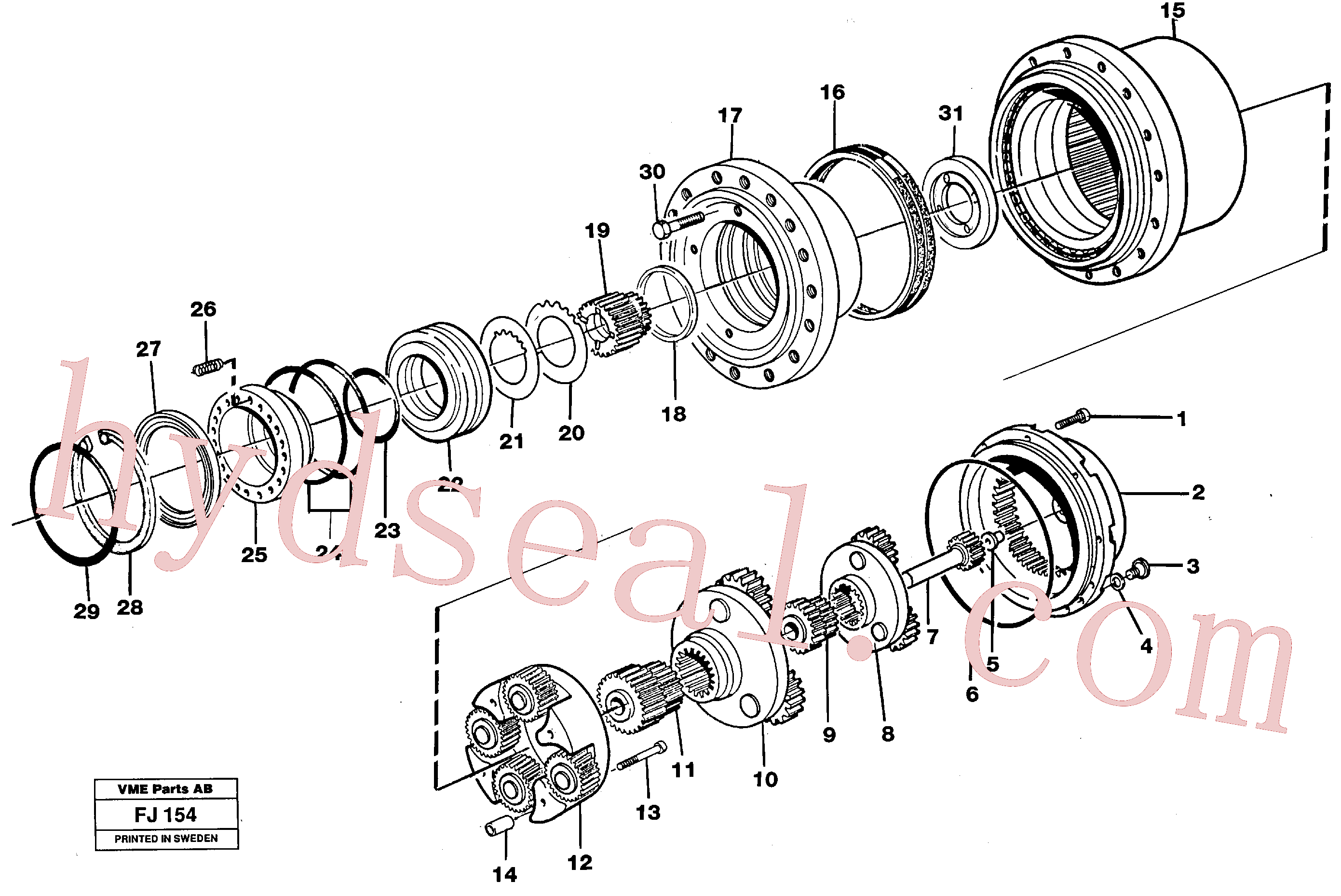 VOE14262073 for Volvo Planetary gear, travel(FJ154 assembly)