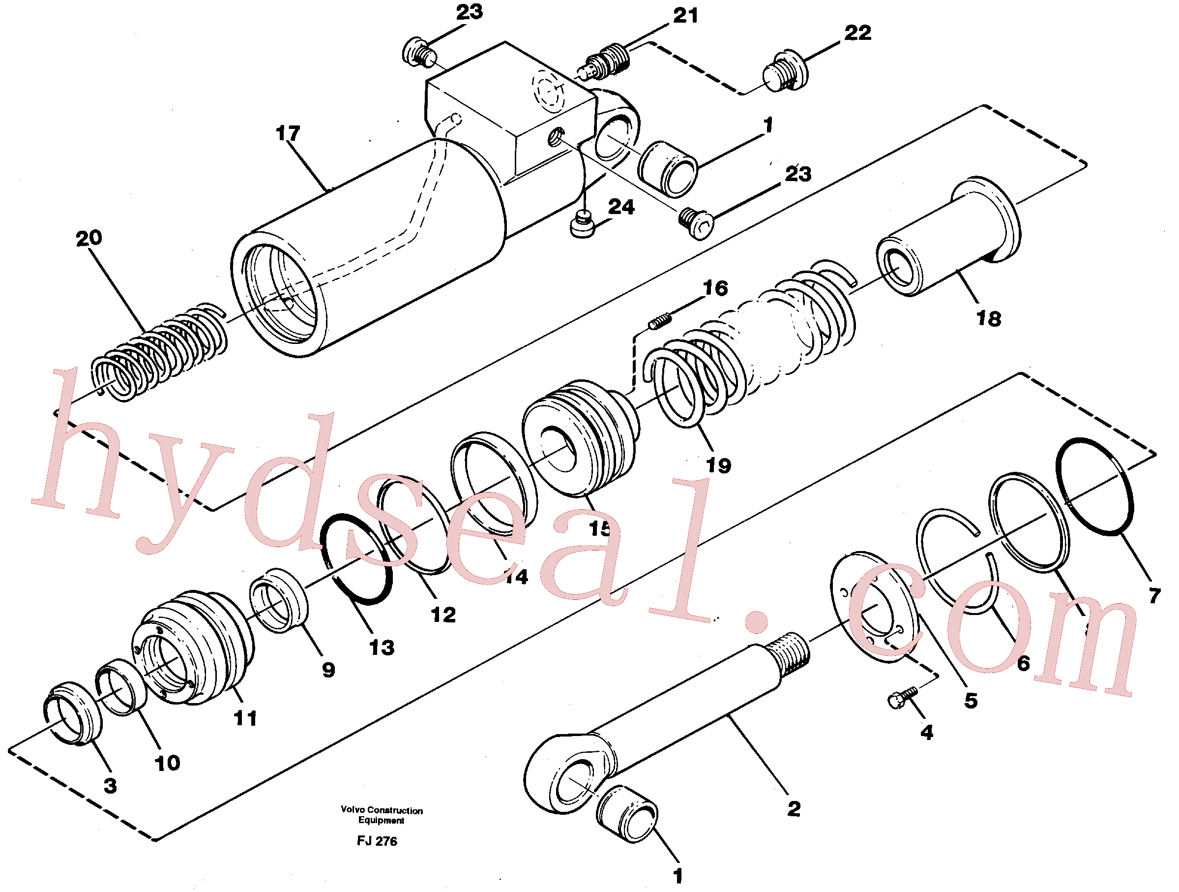 VOE14244354 for Volvo Hydraulic cylinder, quick attachment(FJ276 assembly)