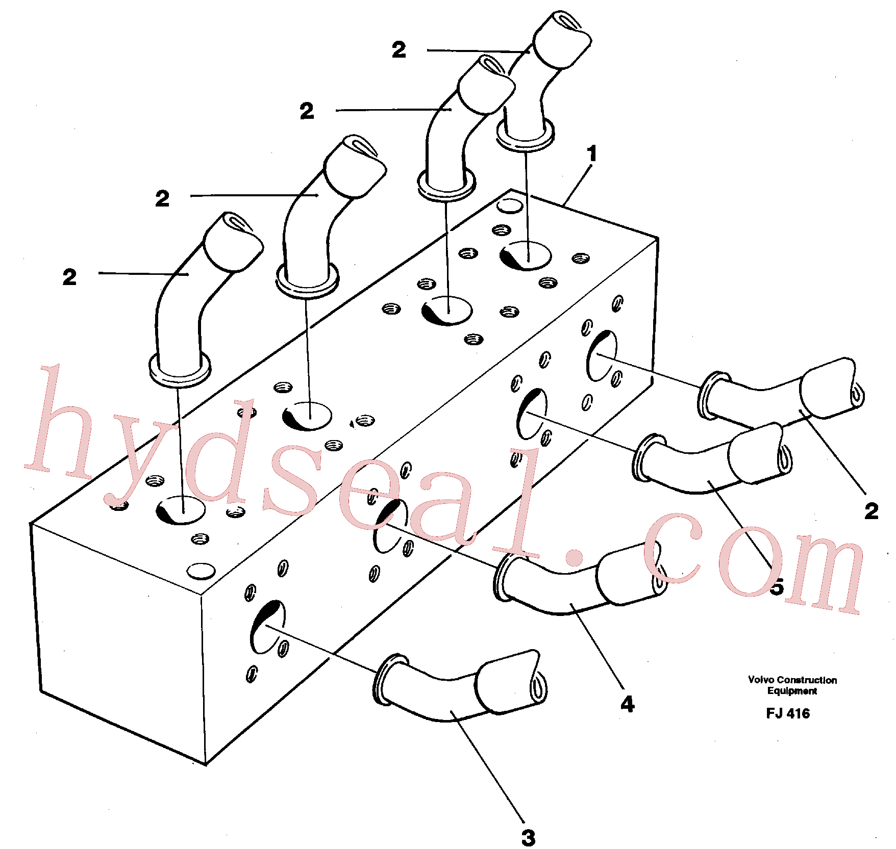 VOE14049936 for Volvo Connection block with hoses(FJ416 assembly)