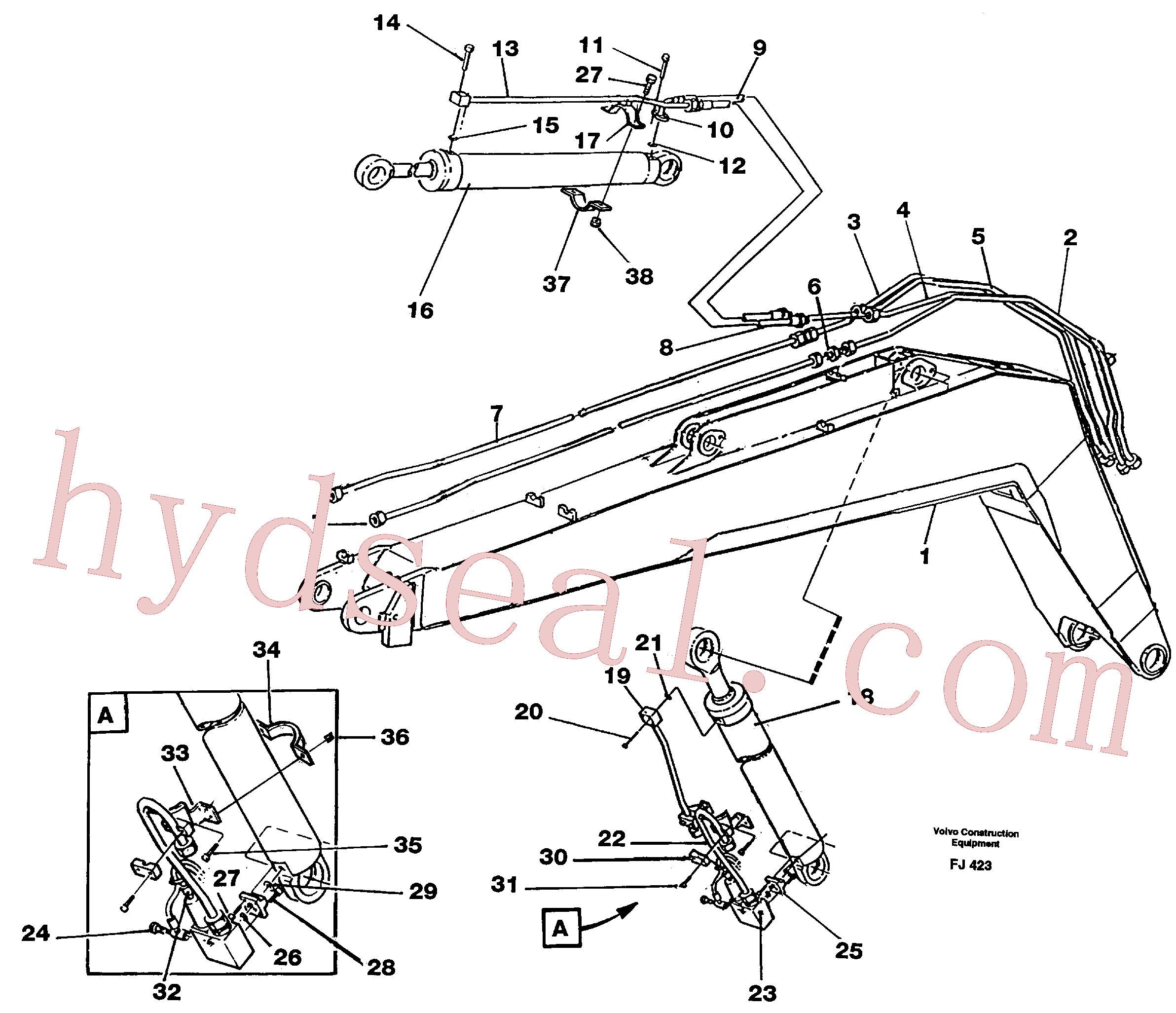 VOE14257071 for Volvo Hydraulic system, boom 5.20 m(FJ423 assembly)