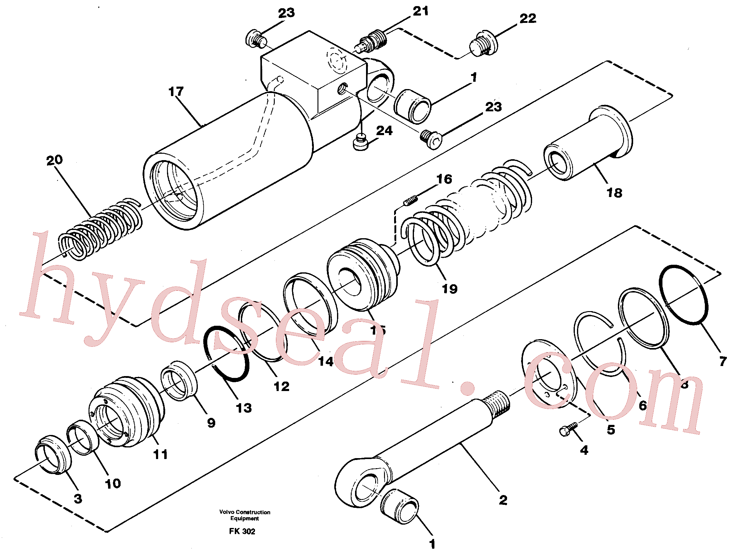 VOE14244354 for Volvo Hydraulic cylinder, quick attachment(FK302 assembly)