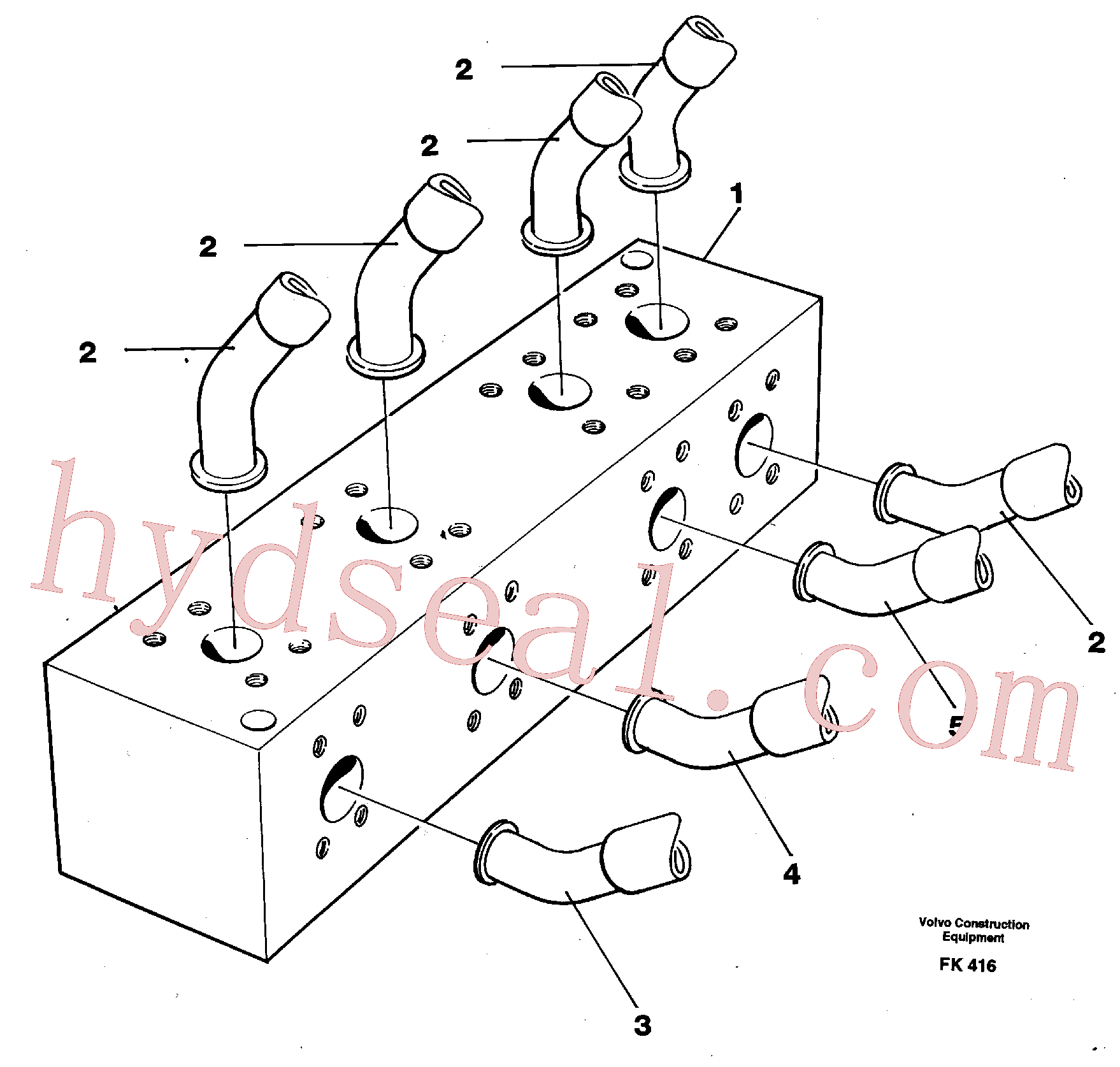 VOE14049936 for Volvo Connection block with hoses(FK416 assembly)