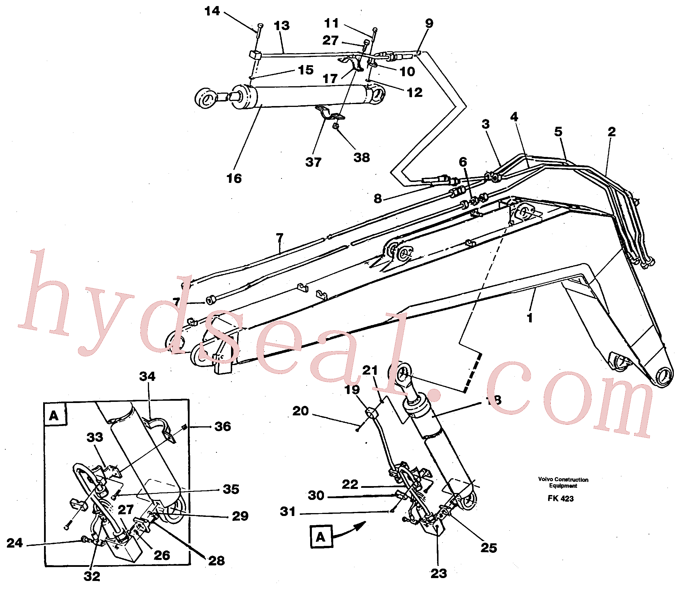 VOE14257071 for Volvo Hydraulic system, boom 5.20 m(FK423 assembly)