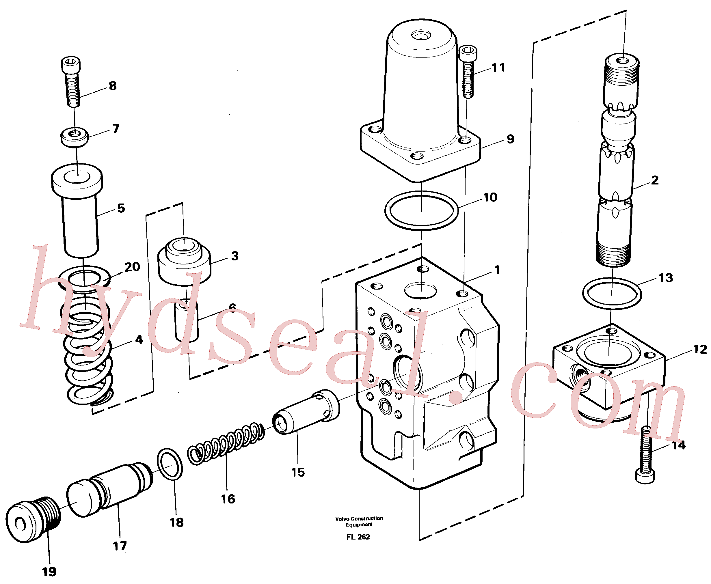 VOE14252121 for Volvo Four-way valve, boom secondary(FL262 assembly)
