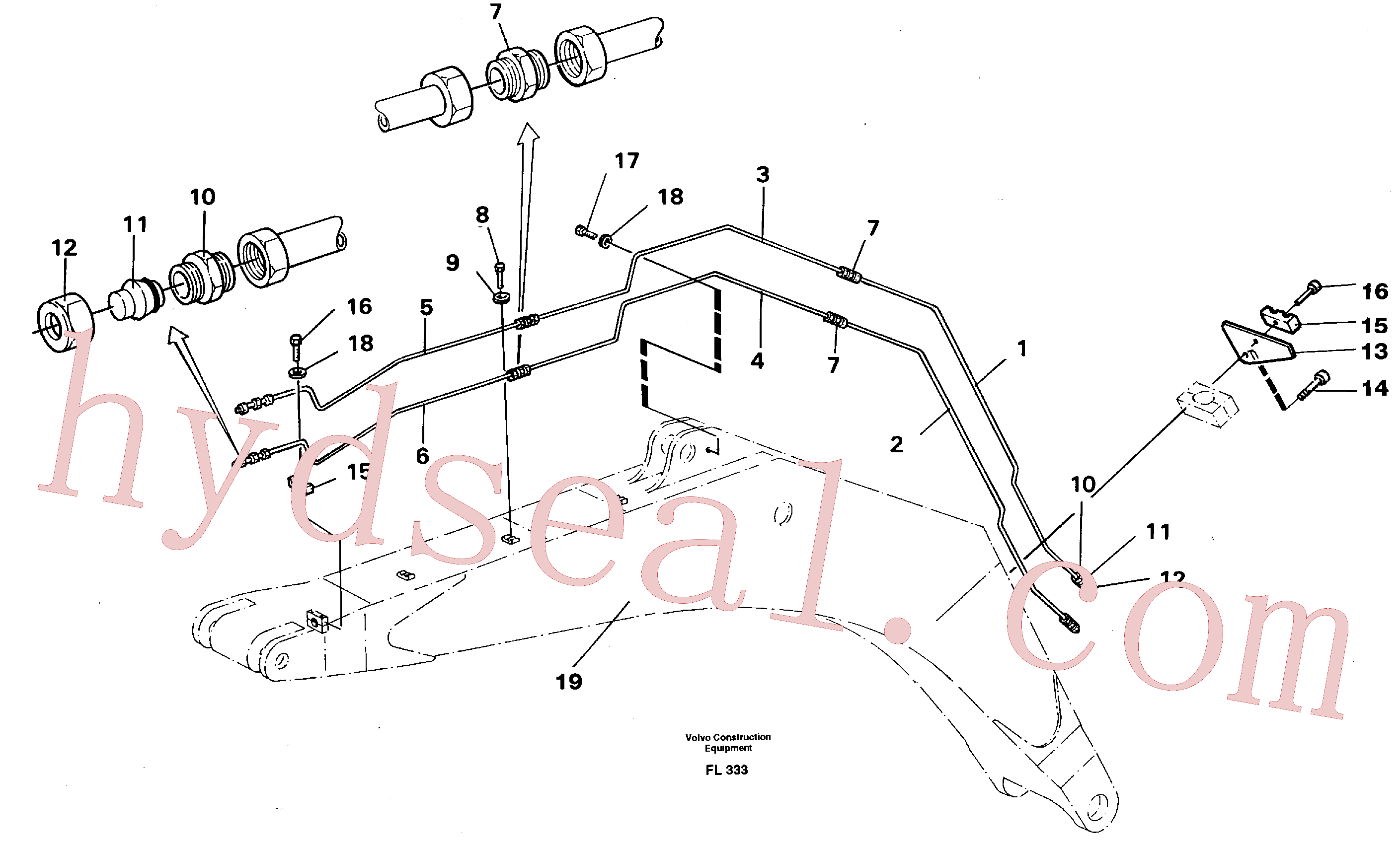 VOE14242479 for Volvo Hydr. quick fit equipm. on boom 6.65m(FL333 assembly)