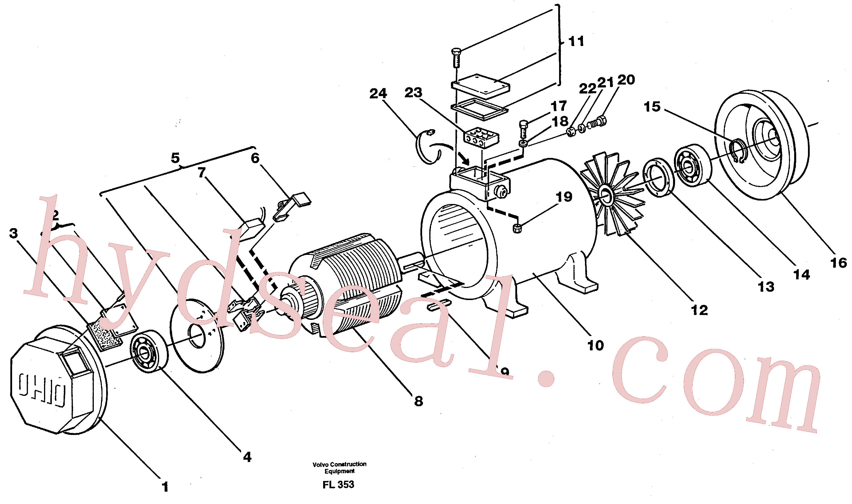VOE11701867 for Volvo Magnet equipment Ohio, alternator 25 kw(FL353 assembly)