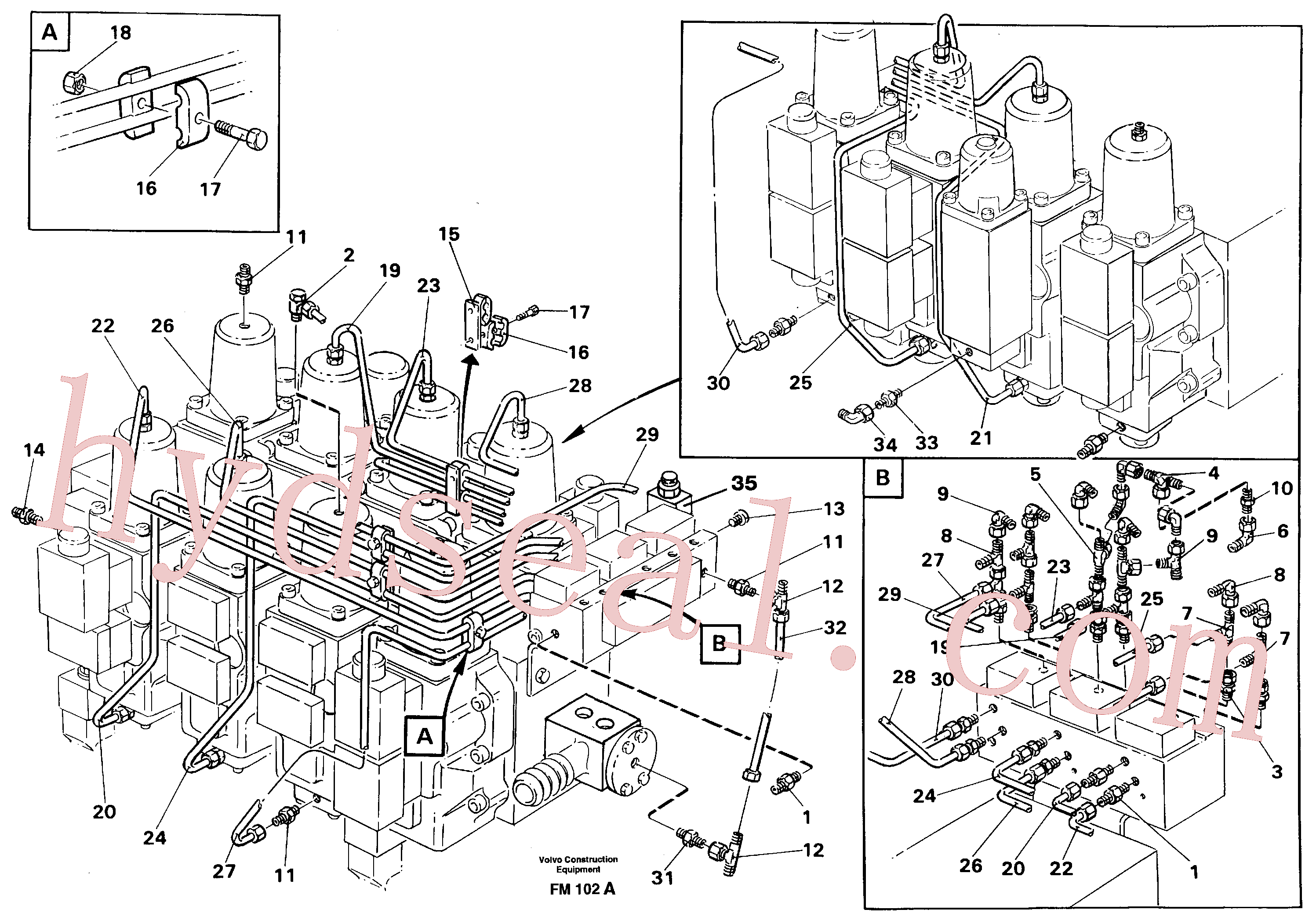 VOE14211186 for Volvo Main valve assembly, tubes connections(FM102A assembly)