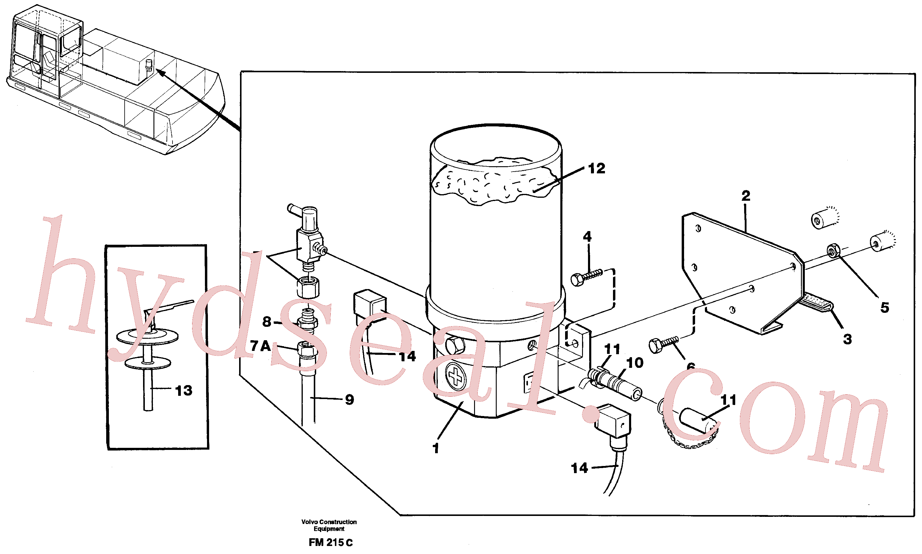 VOE14214194 for Volvo Automatic lubrication(FM215C assembly)