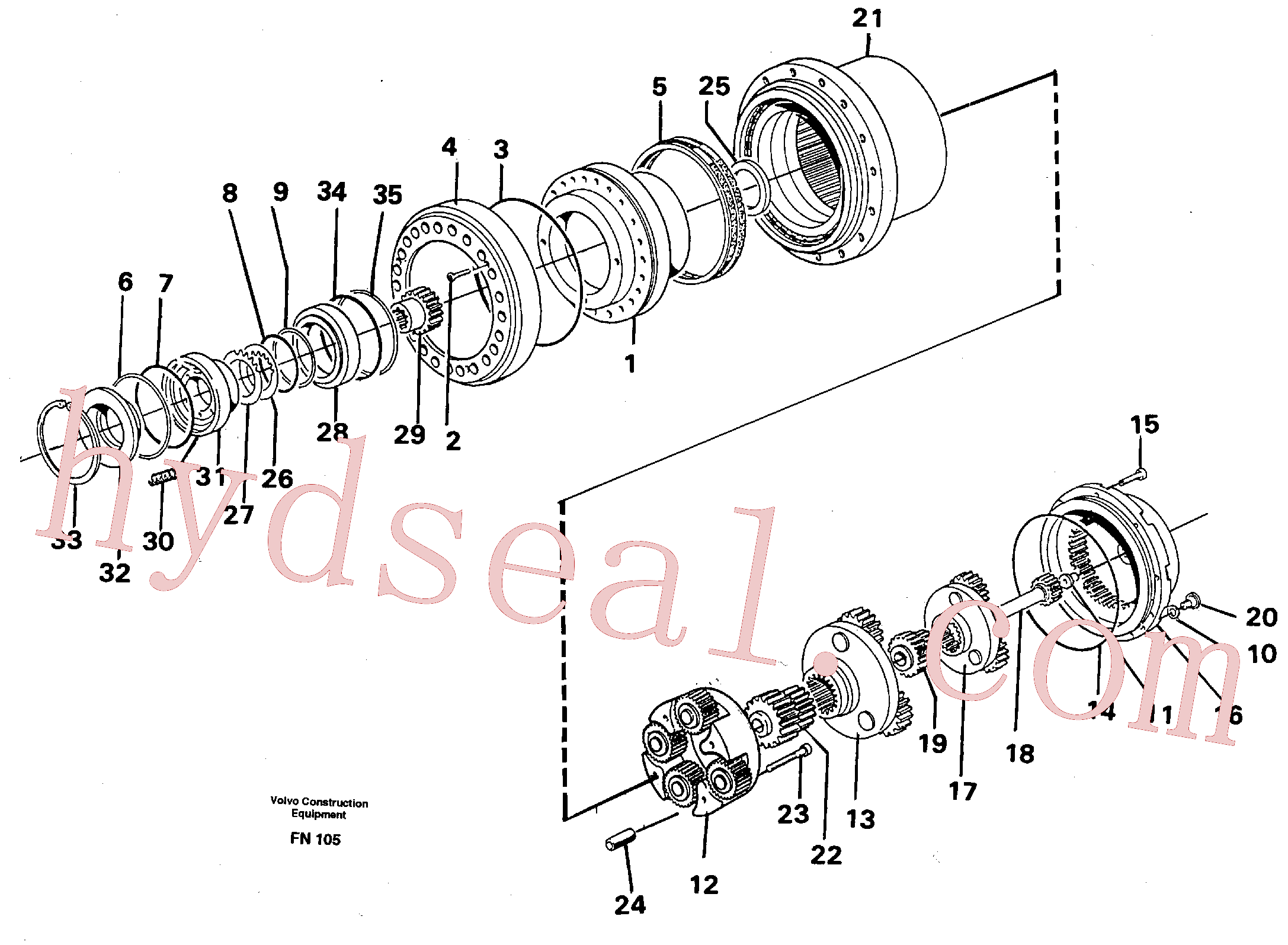 RM20341525 for Volvo Planetary drive(FN105 assembly)