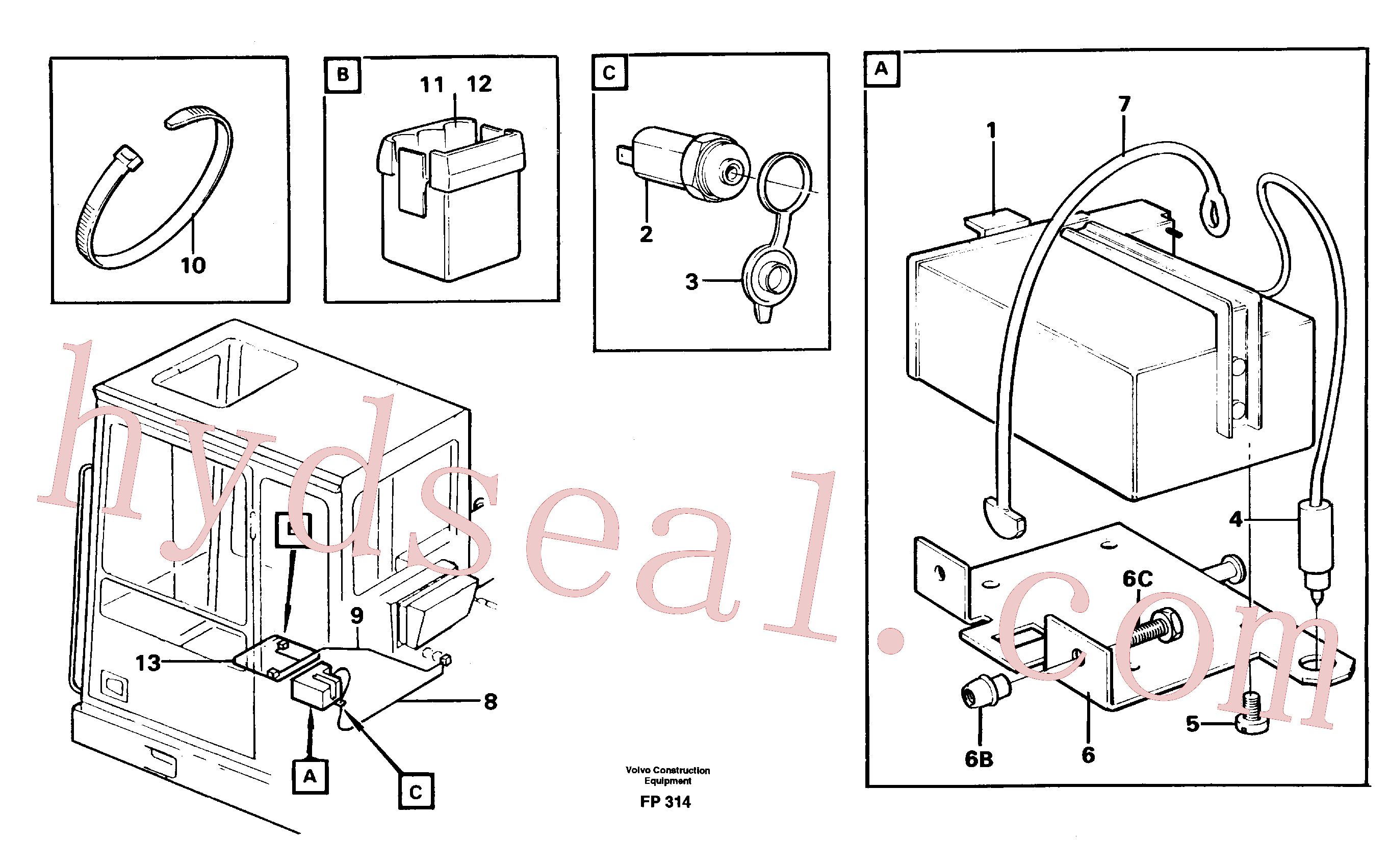 VOE14247183 for Volvo Lunch box heater(FP314 assembly)