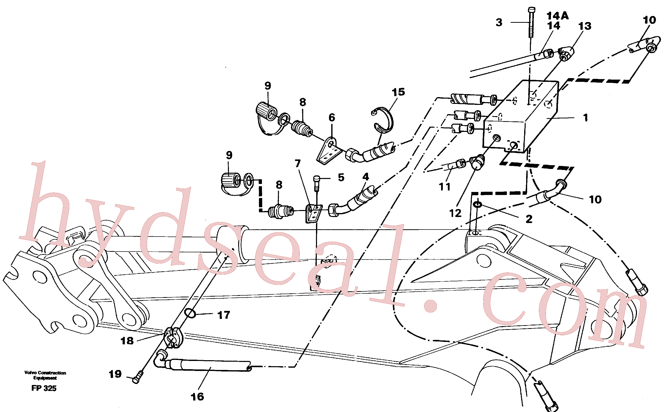 VOE14211891 for Volvo Grab equipment, dipper arm 2.0 m /2.4 m(FP325 assembly)