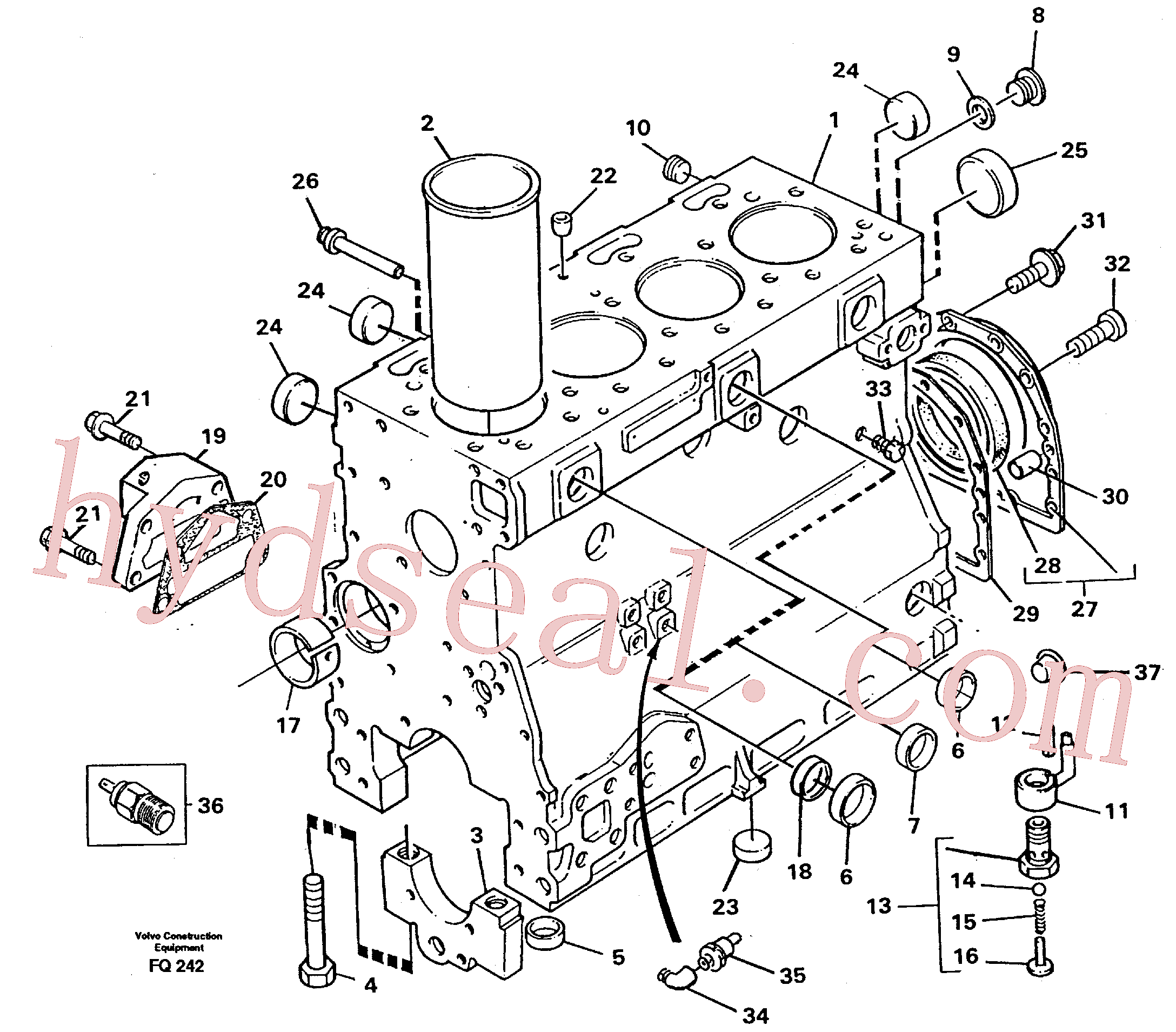 VOE968147 for Volvo Cylinder block(FQ242 assembly)