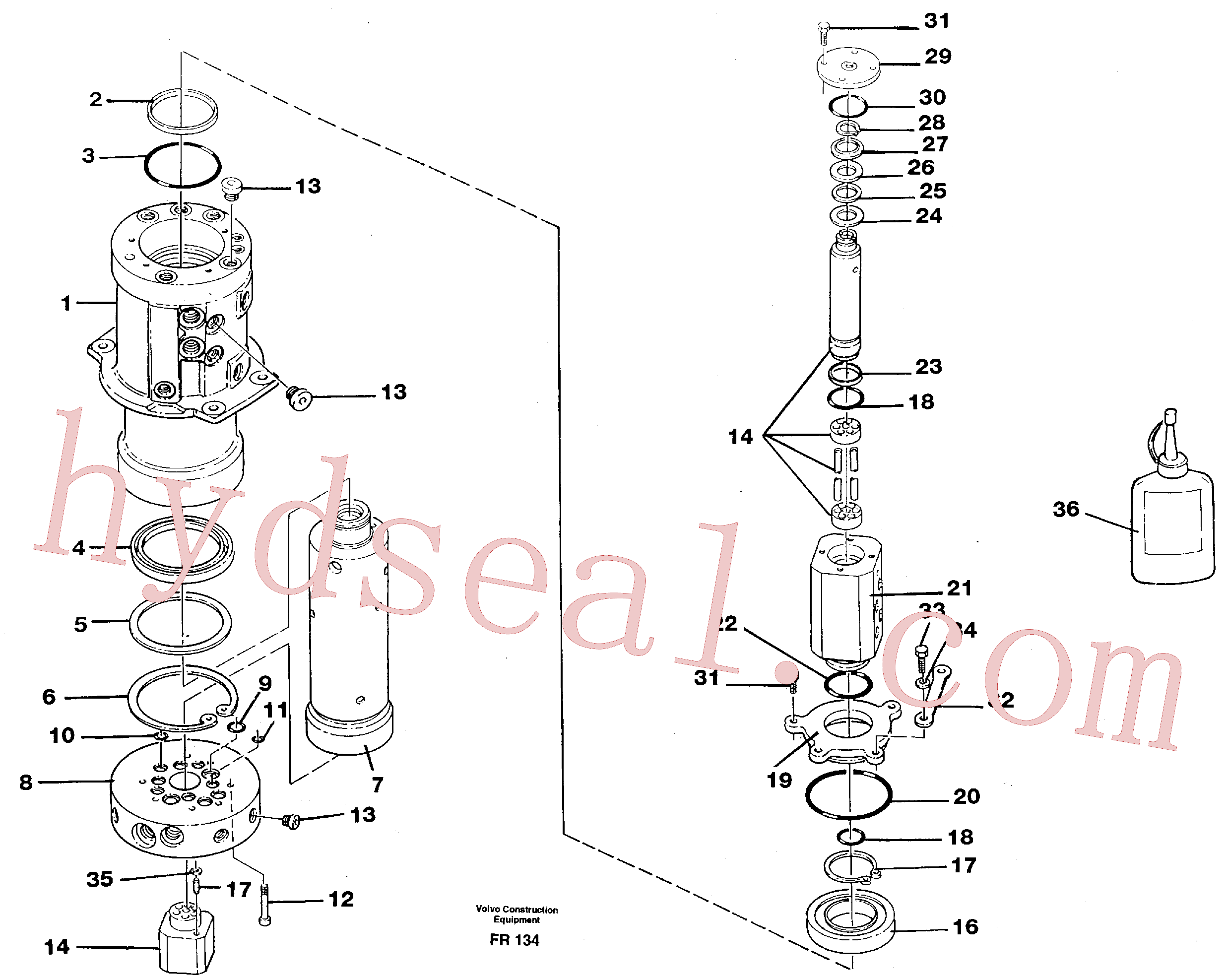 VOE14013299 for Volvo Turning joint(FR134 assembly)