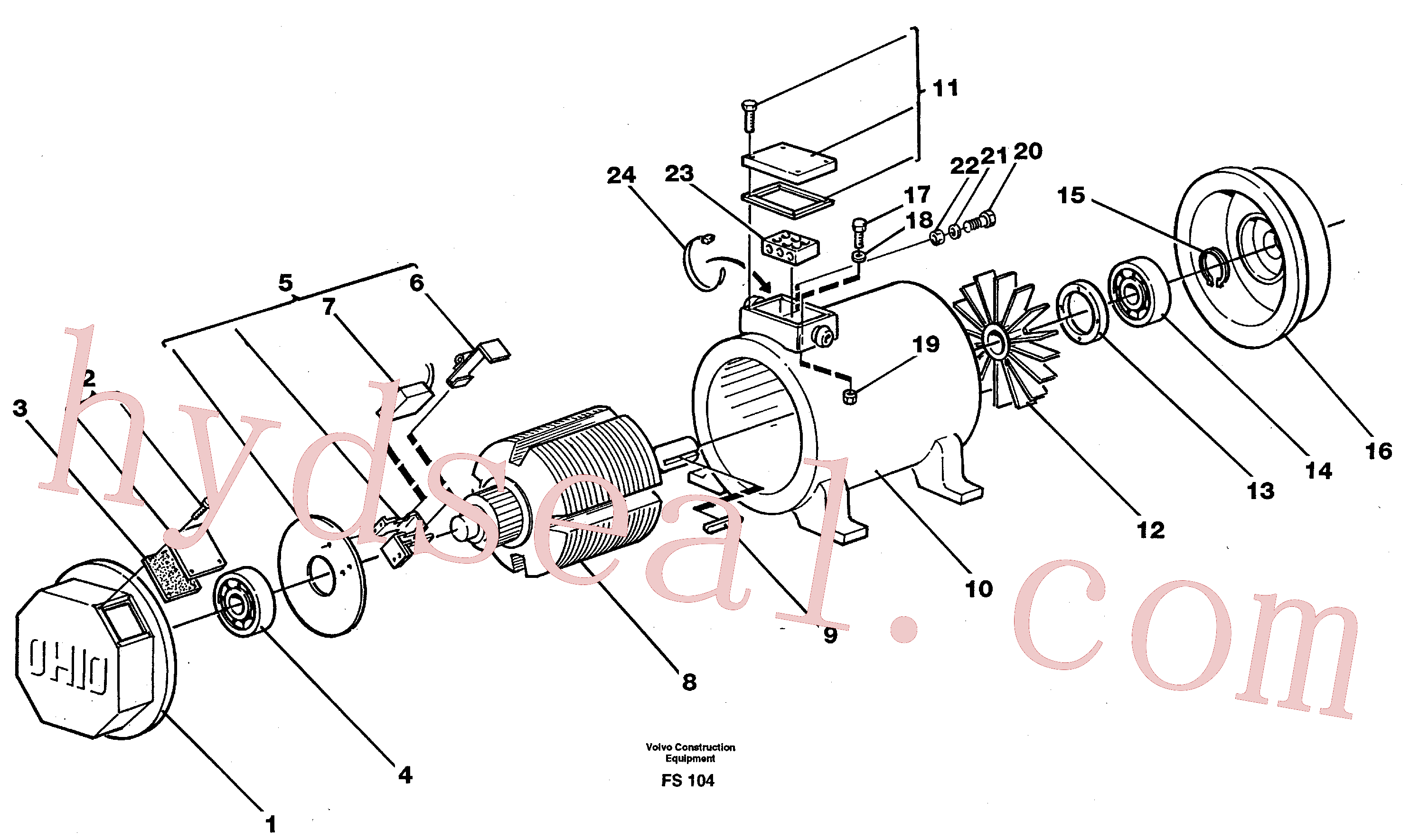 VOE11701867 for Volvo Magnet equipment Ohio, alternator 25 kw(FS104 assembly)