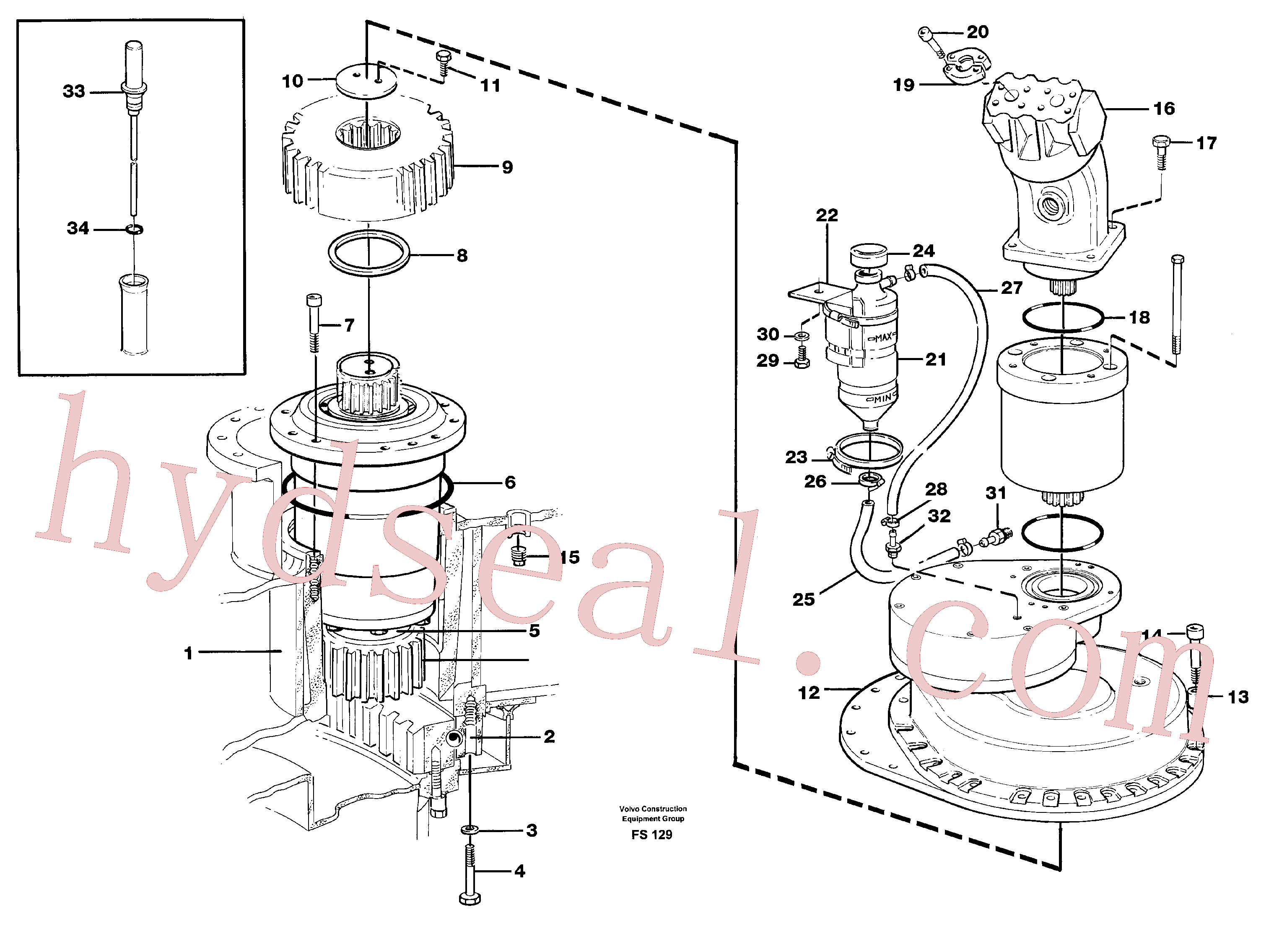 VOE14235673 for Volvo Slew transmission(FS129 assembly)