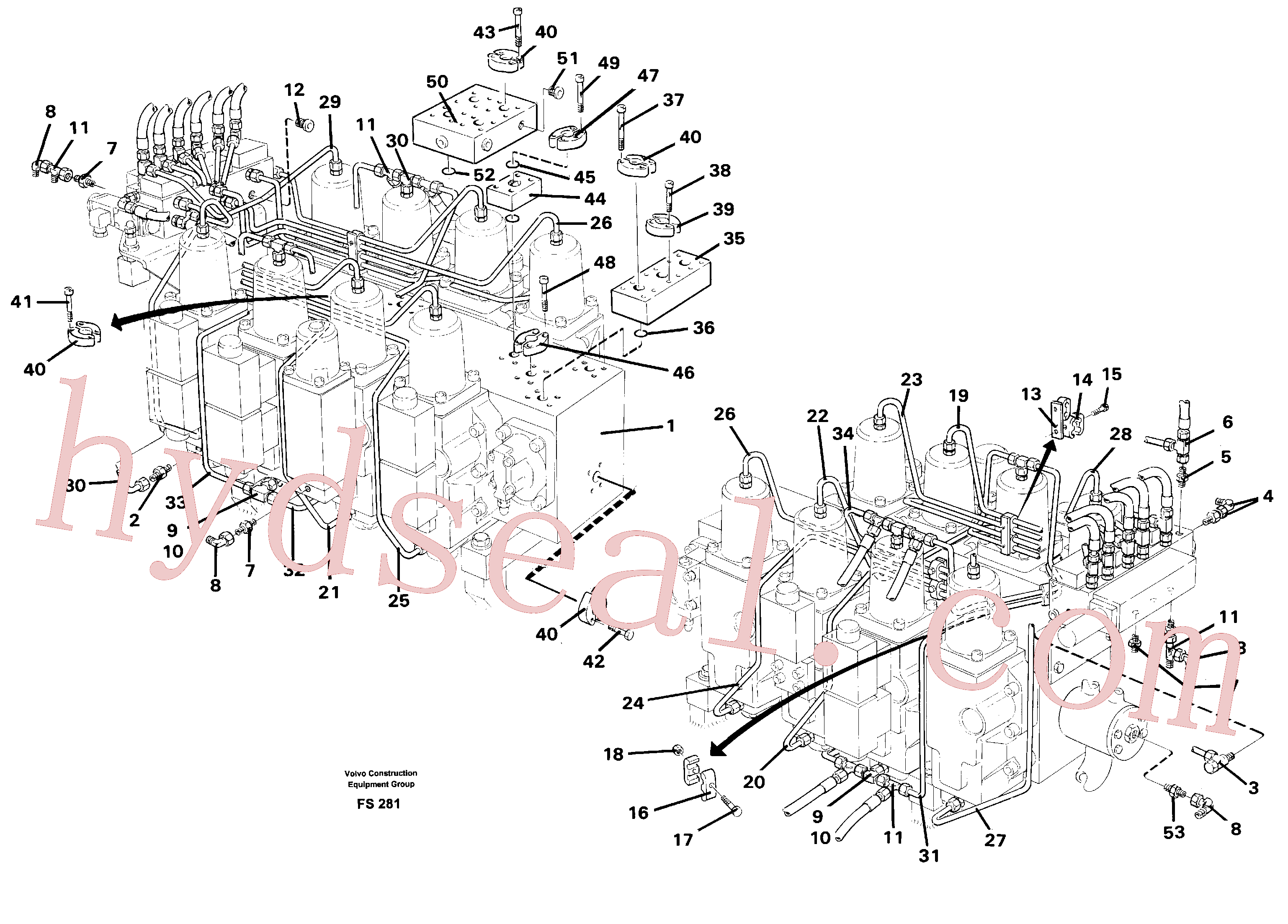 VOE14211186 for Volvo Main valve assembly incl connections and tubes(FS281 assembly)