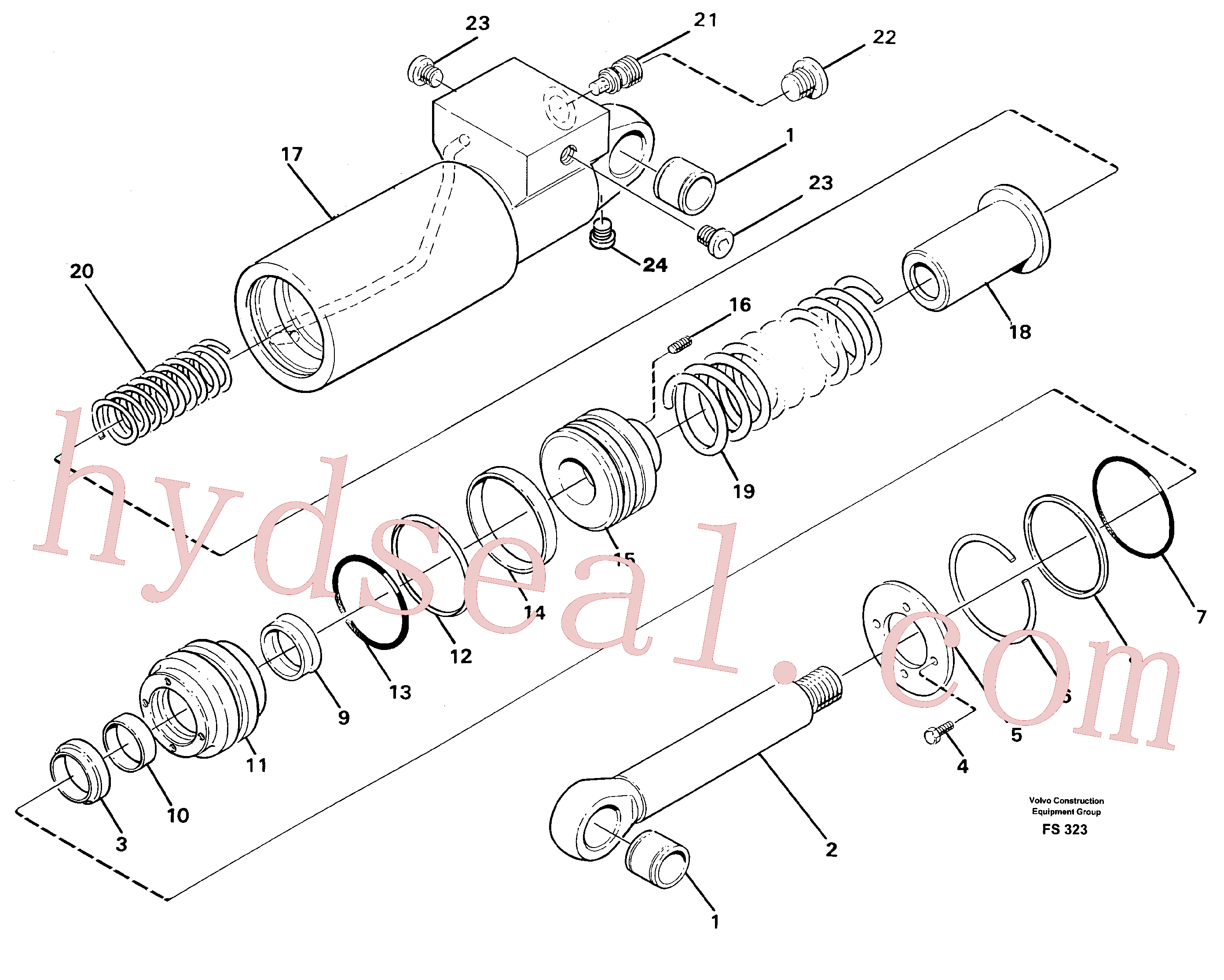 VOE14244354 for Volvo Hydraulic cylinder for quick fit(FS323 assembly)