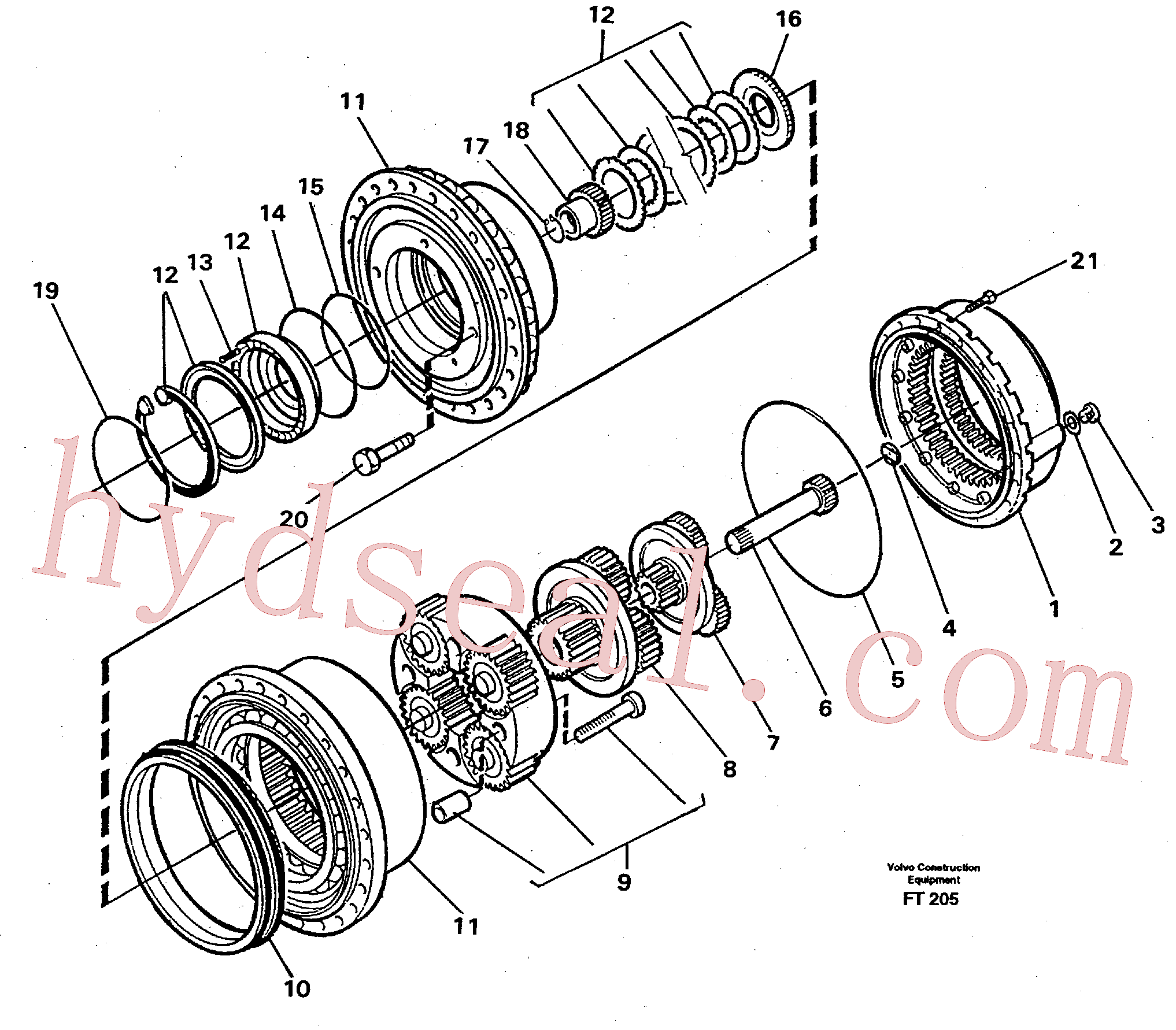 VOE11706911 for Volvo Planetary gear, travel(FT205 assembly)