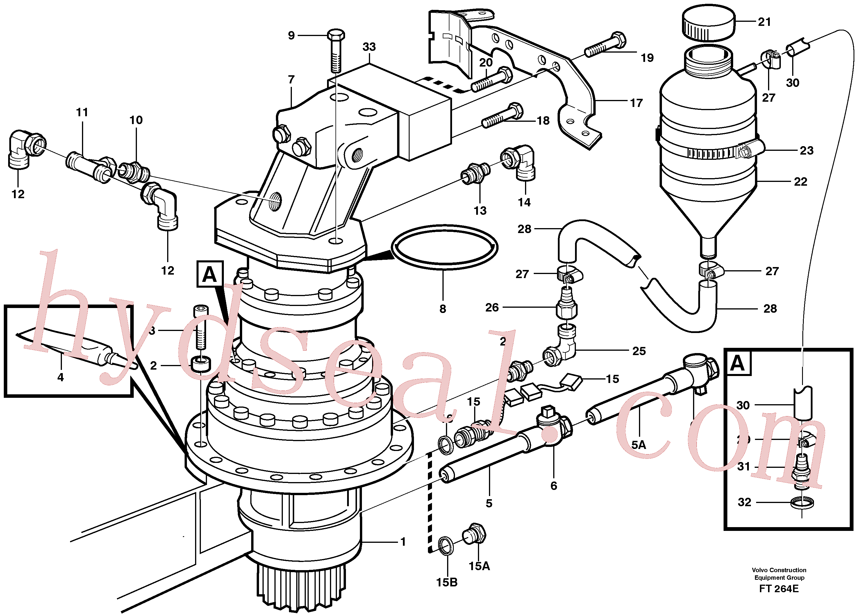 VOE14267441 for Volvo Swing gearbox with fitting parts(FT264E assembly)
