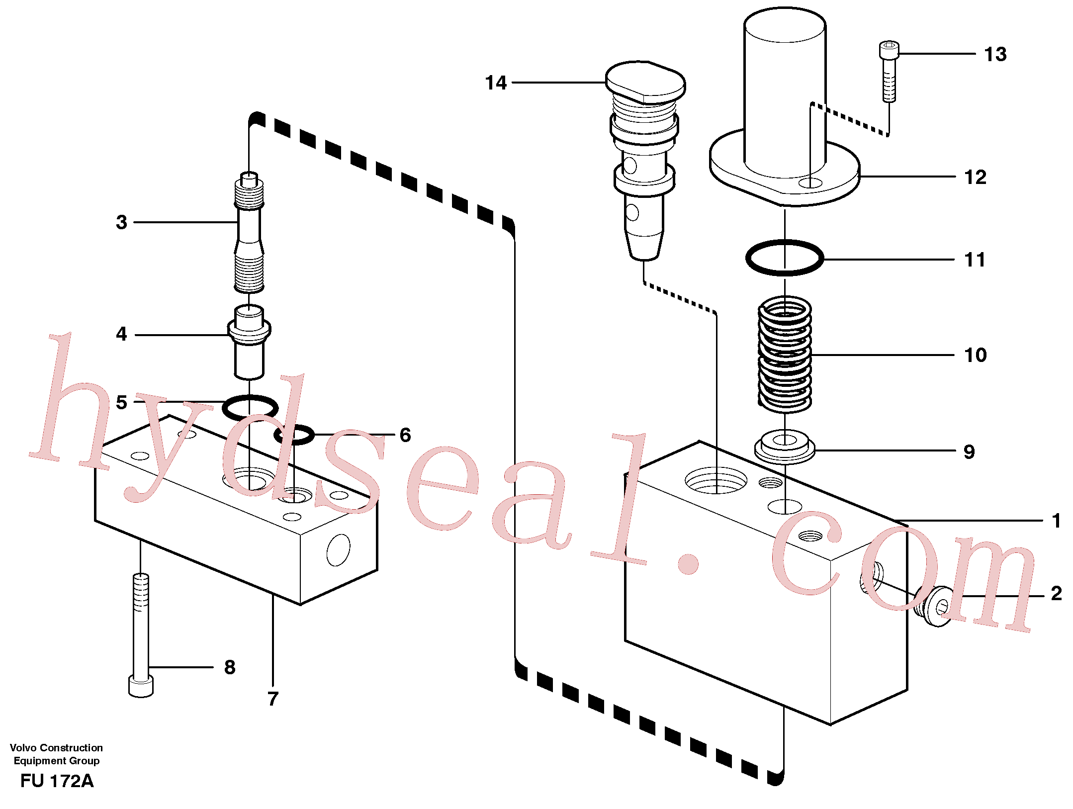 VOE14232757 for Volvo Thermostatic valve(FU172A assembly)