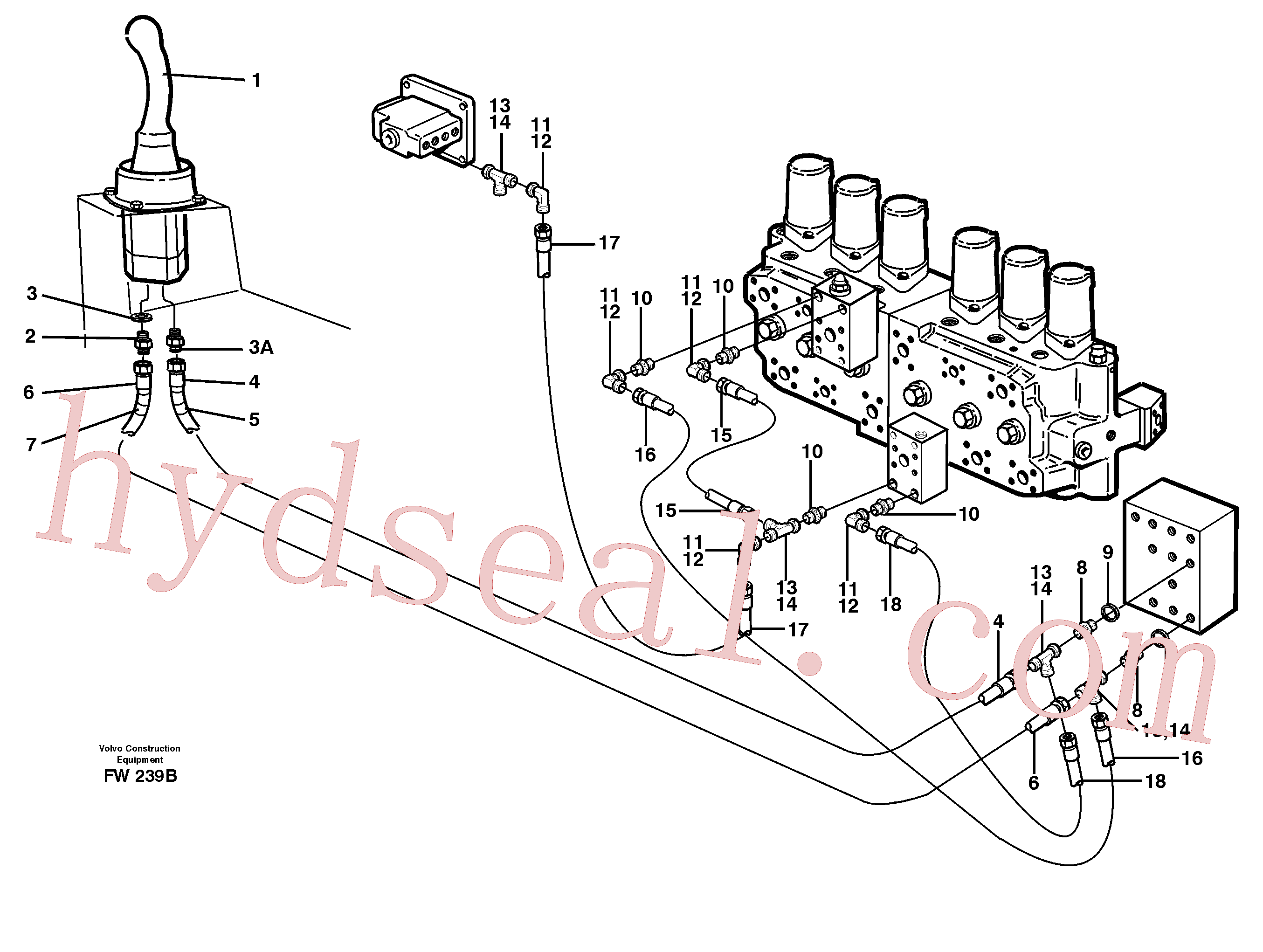 VOE14259609 for Volvo Servo hydraulics, dipper arm(FW239B assembly)