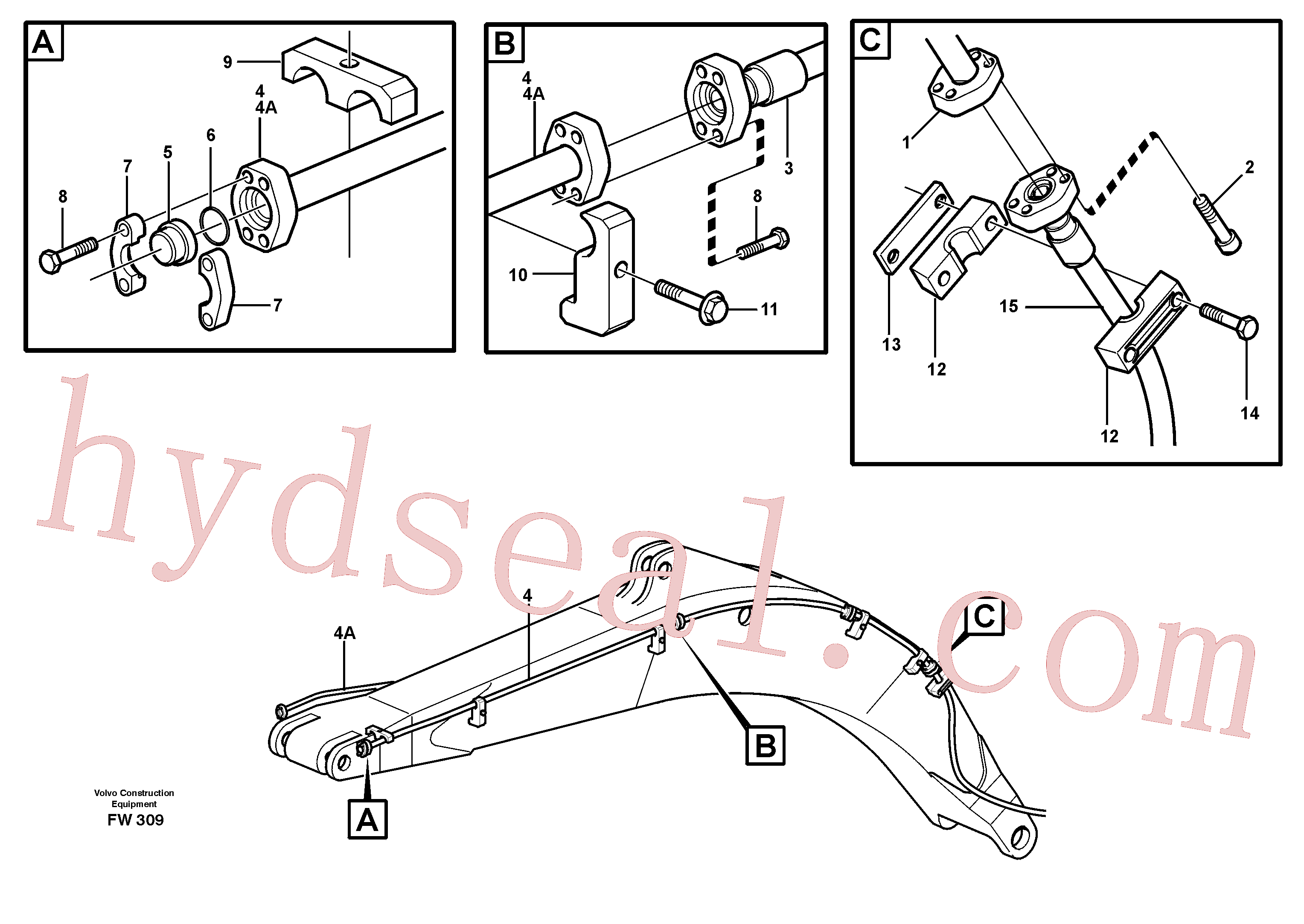 VOE14342032 for Volvo Hammer hydraulics on boom(FW309 assembly)