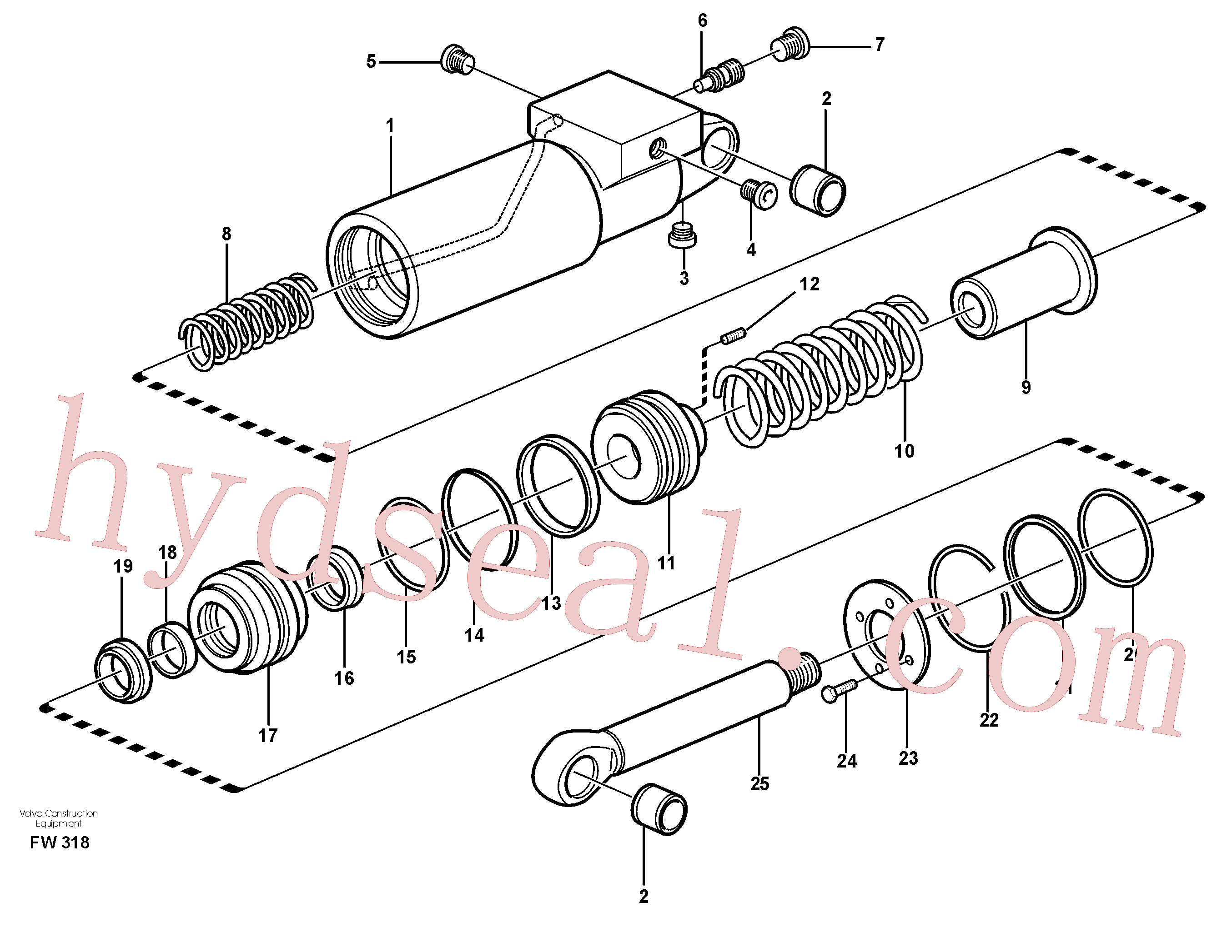 VOE14244354 for Volvo Hydraulic cylinder(FW318 assembly)