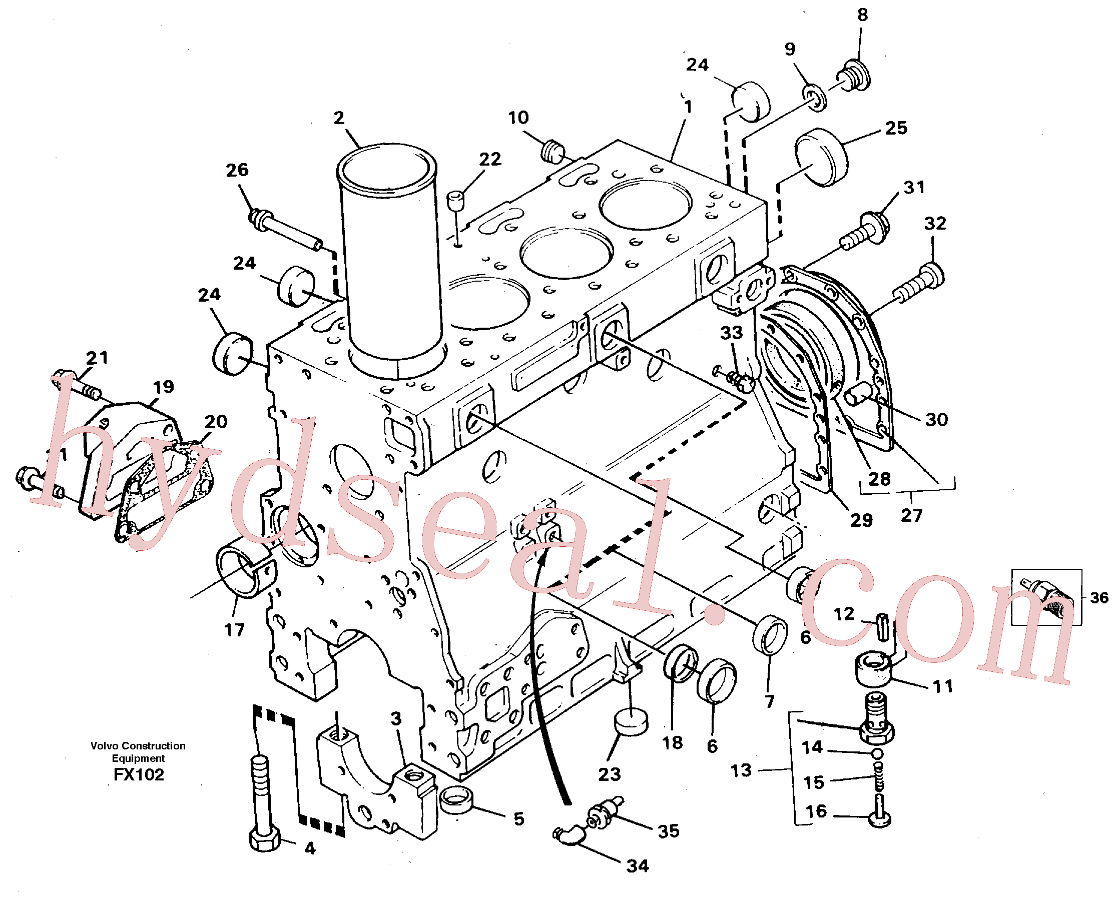 VOE968147 for Volvo Cylinder block(FX102 assembly)