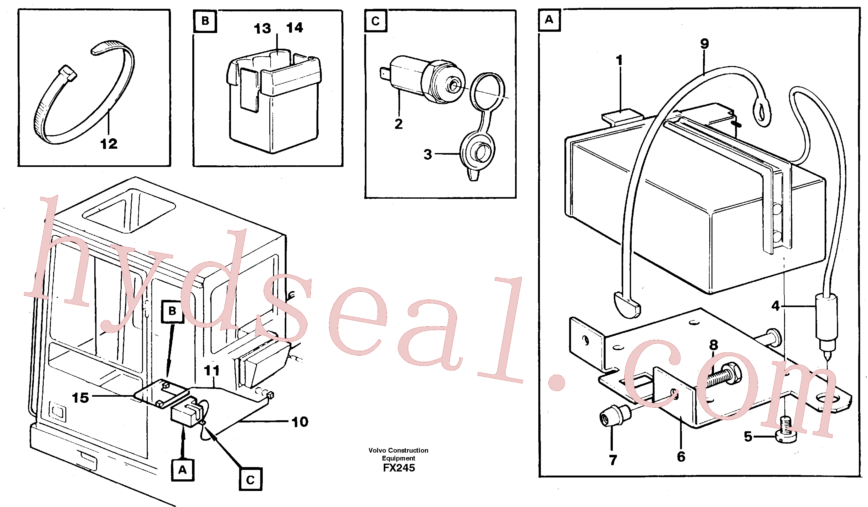 VOE14247183 for Volvo Lunch box heater(FX245 assembly)