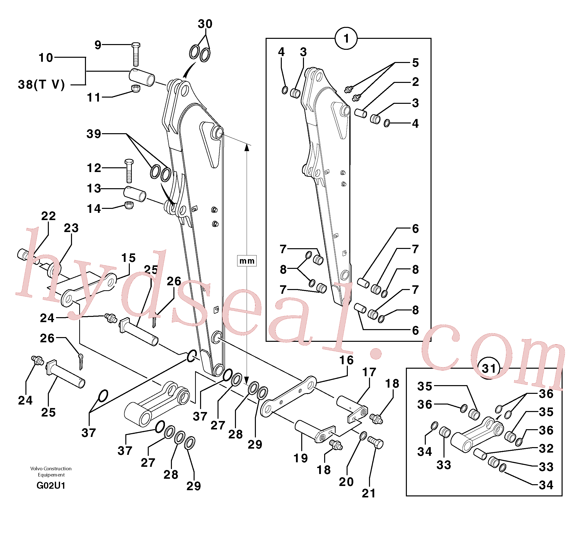 PJ5460259 for Volvo Dipper arm(G02U3 assembly)