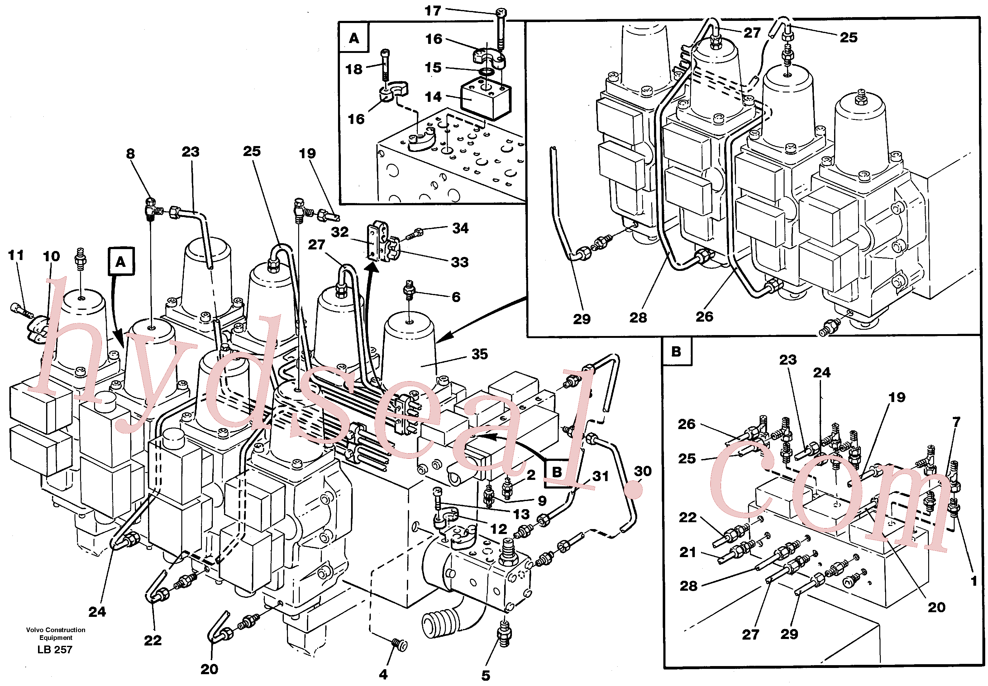 VOE14211186 for Volvo Main valve assembly, tubes connections(LB257 assembly)