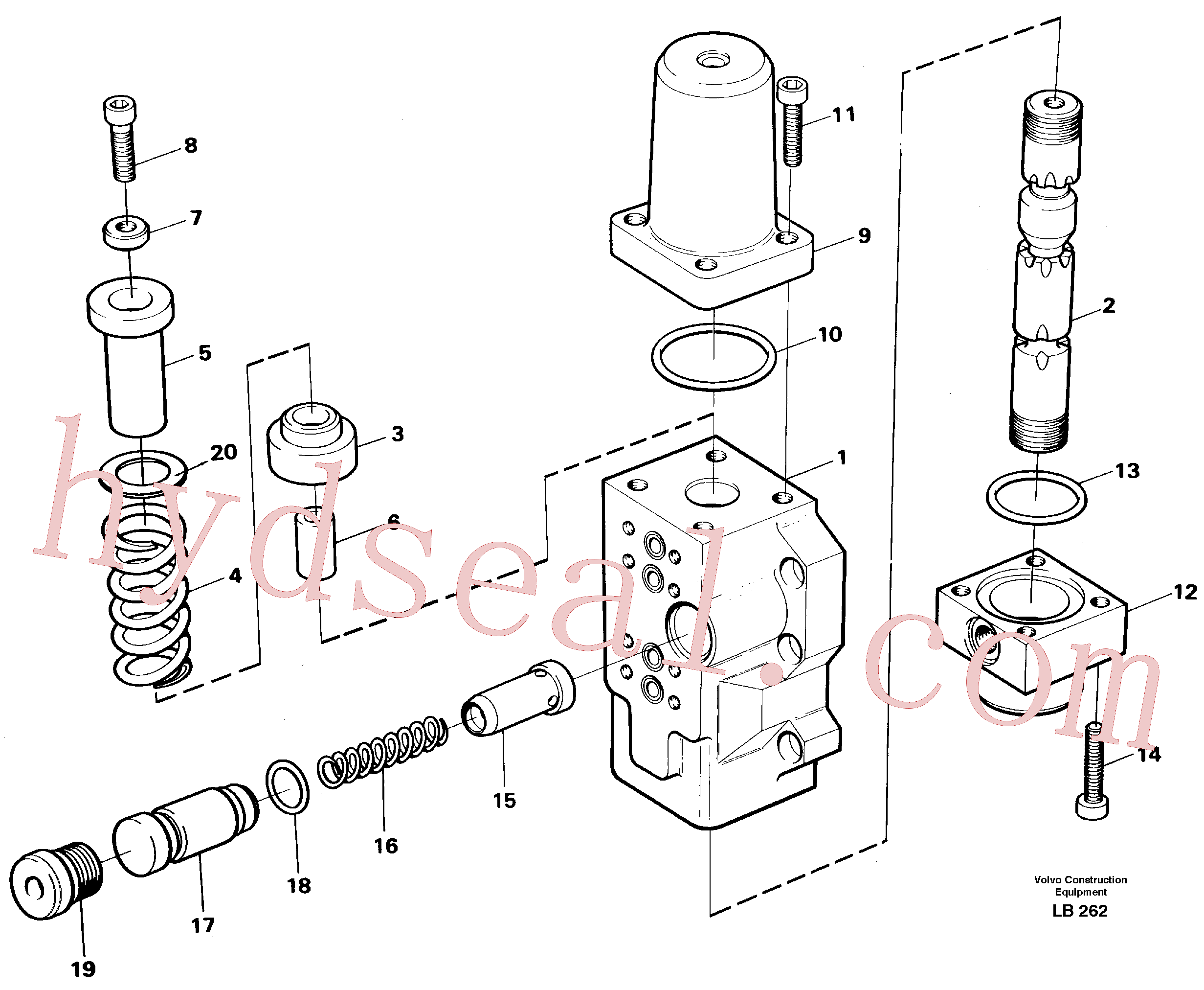 VOE14252121 for Volvo Four-way valve, boom secondary(LB262 assembly)